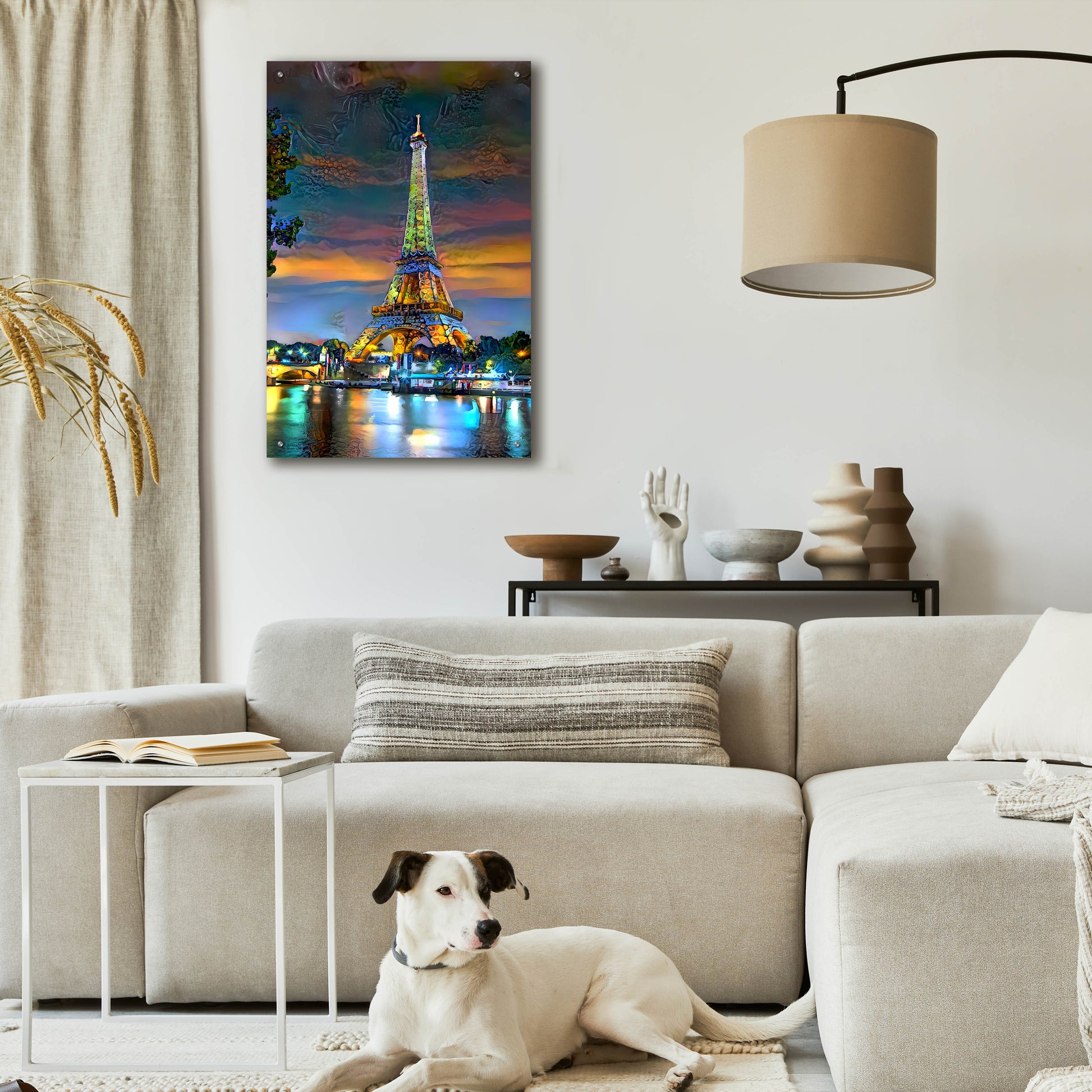 Epic Art 'Paris France Eiffel Tower at sunset' by Pedro Gavidia, Acrylic Glass Wall Art,24x36