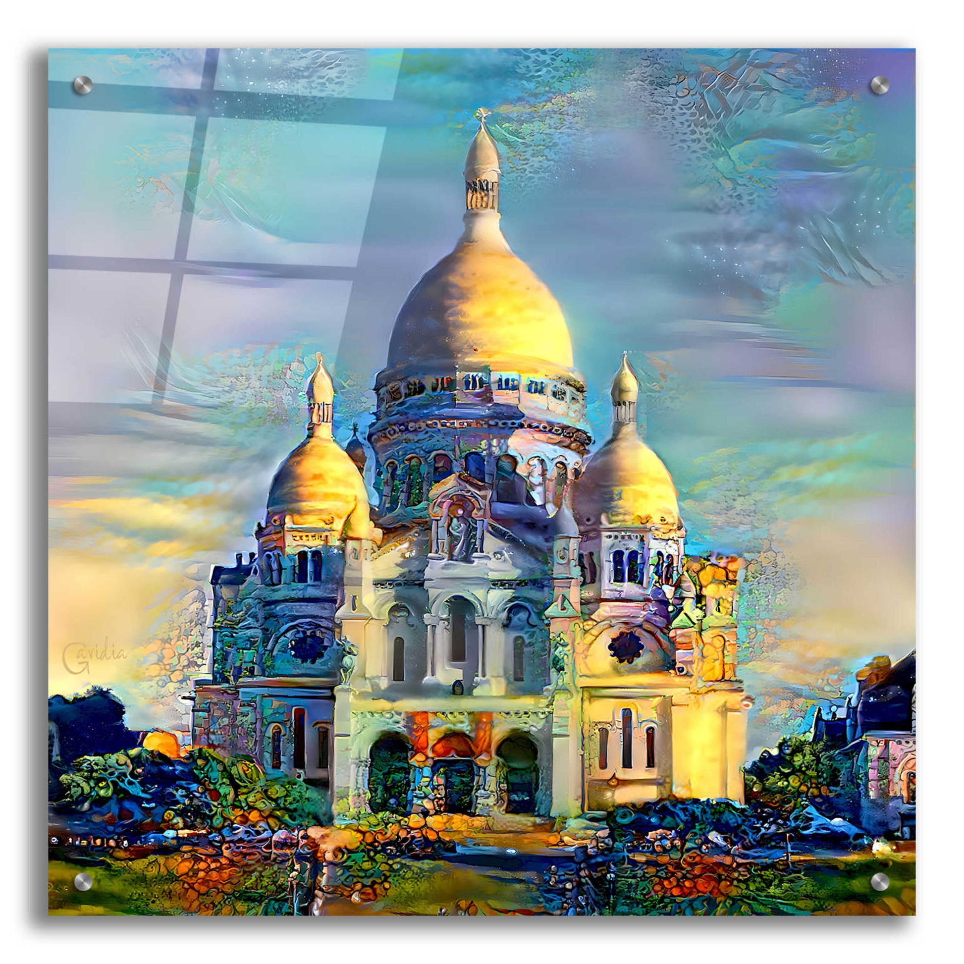 Epic Art 'Paris France Basilica of the Sacred Heart Sacre Coeur' by Pedro Gavidia, Acrylic Glass Wall Art,24x24