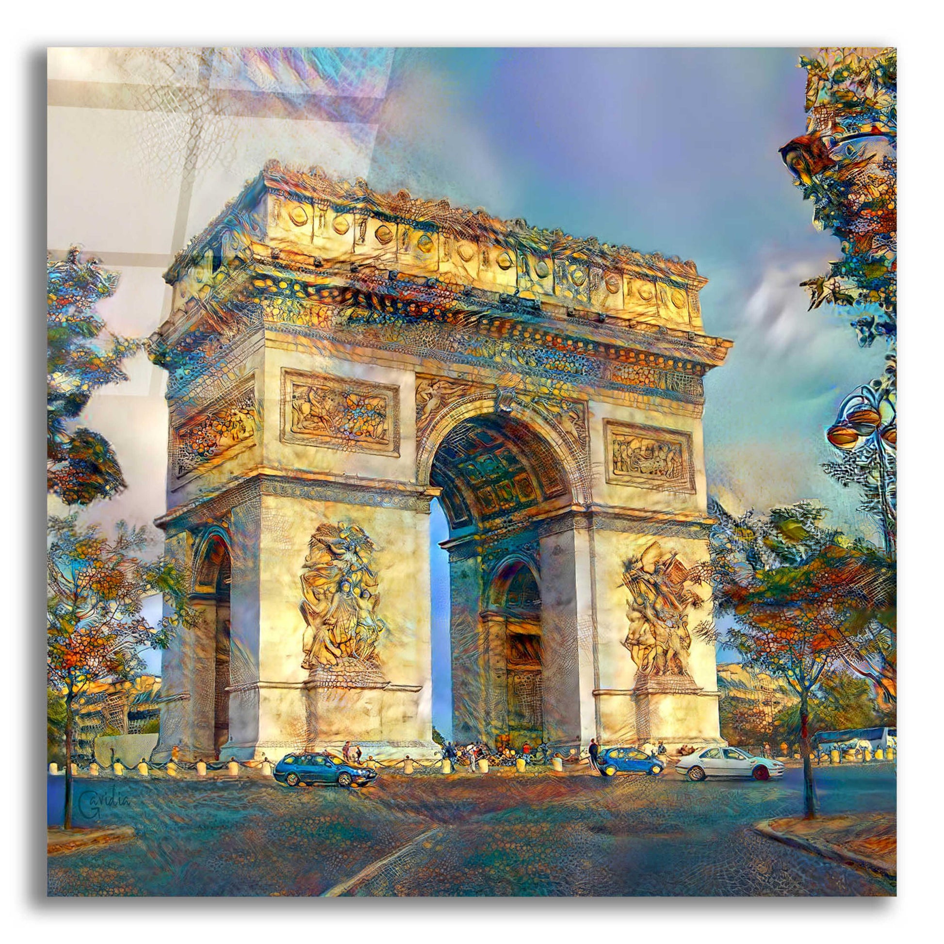 Epic Art 'Paris France Arc de Triomphe' by Pedro Gavidia, Acrylic Glass Wall Art,12x12