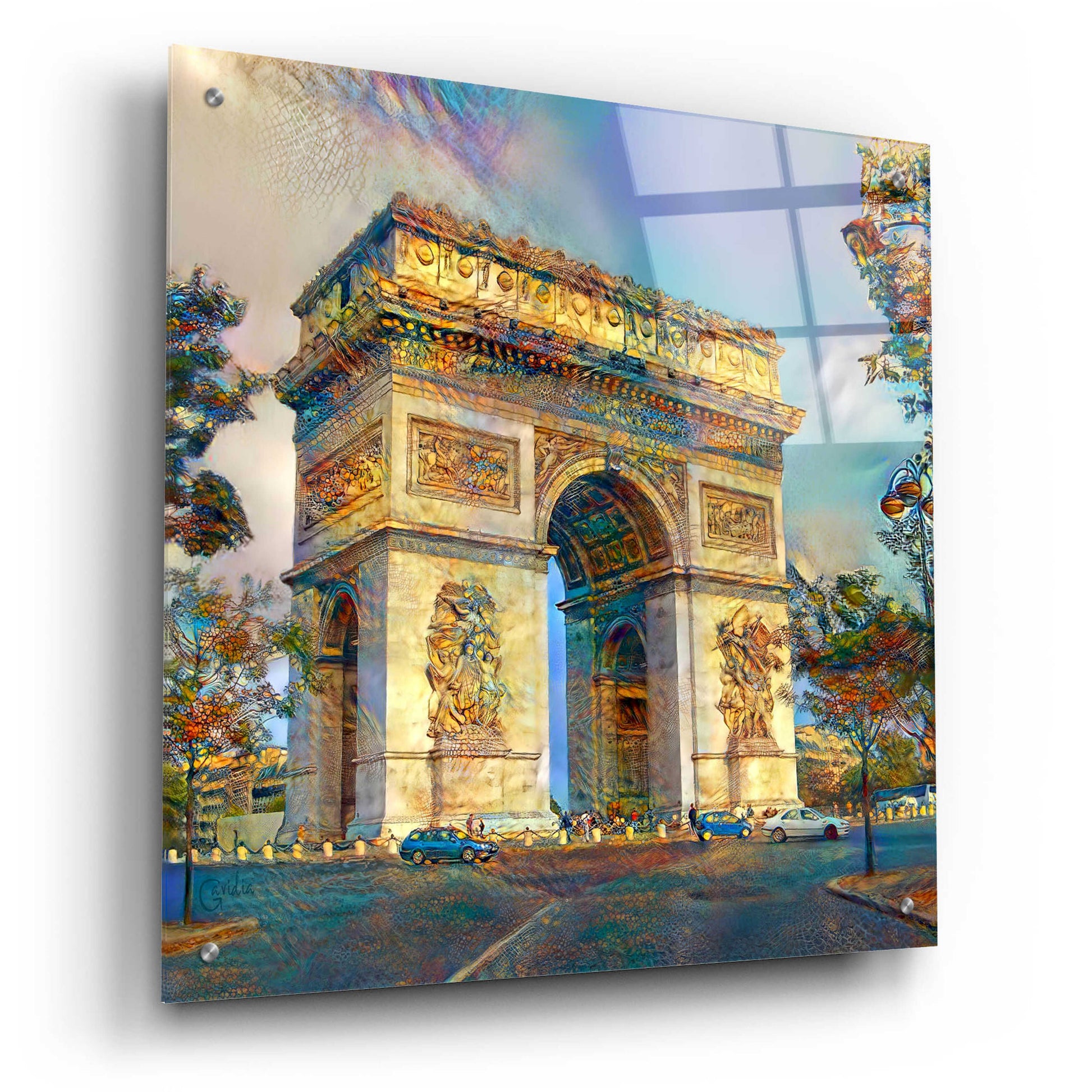 Epic Art 'Paris France Arc de Triomphe' by Pedro Gavidia, Acrylic Glass Wall Art,24x24