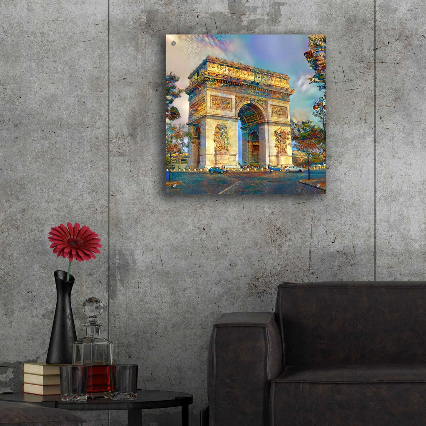 Epic Art 'Paris France Arc de Triomphe' by Pedro Gavidia, Acrylic Glass Wall Art,24x24