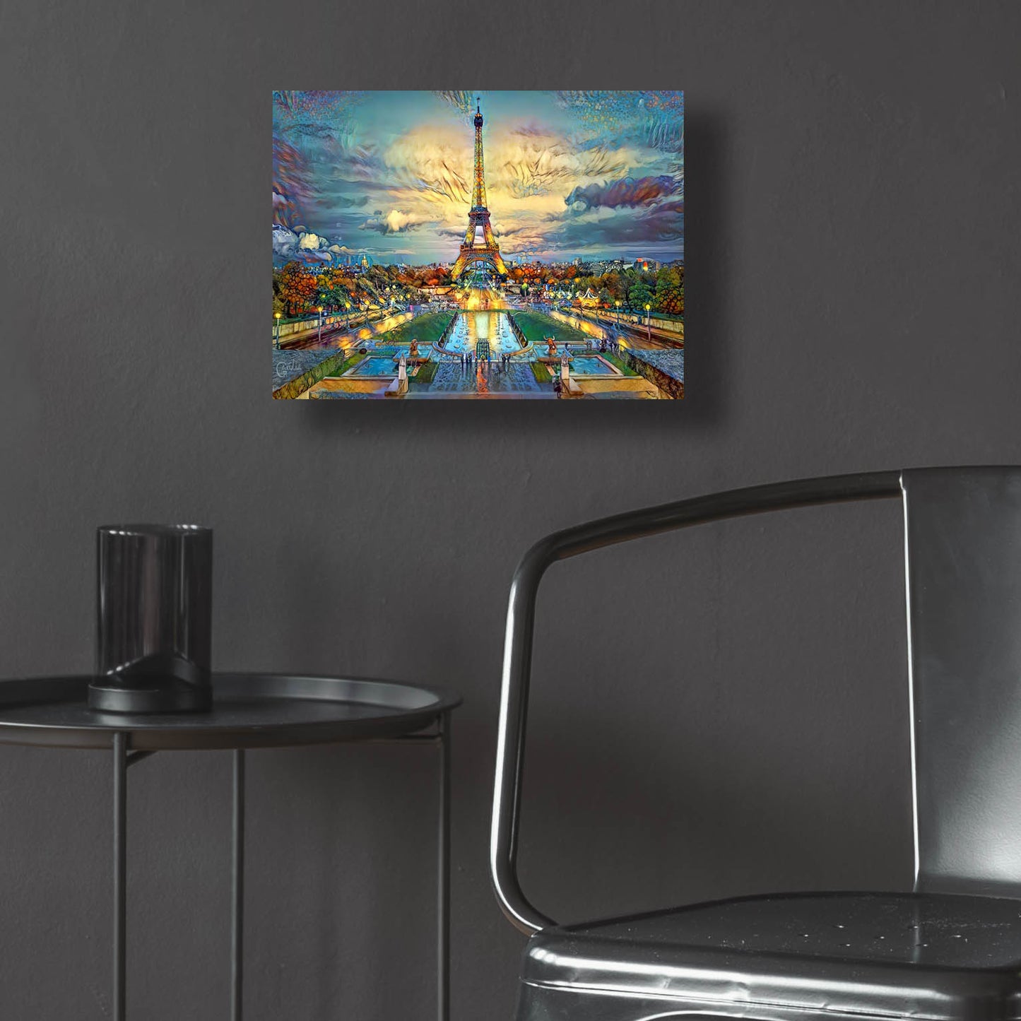 Epic Art 'Paris France Fontaines de Chaillot and Eiffel Tower seen from the Place du Trocadero' by Pedro Gavidia, Acrylic Glass Wall Art,16x12