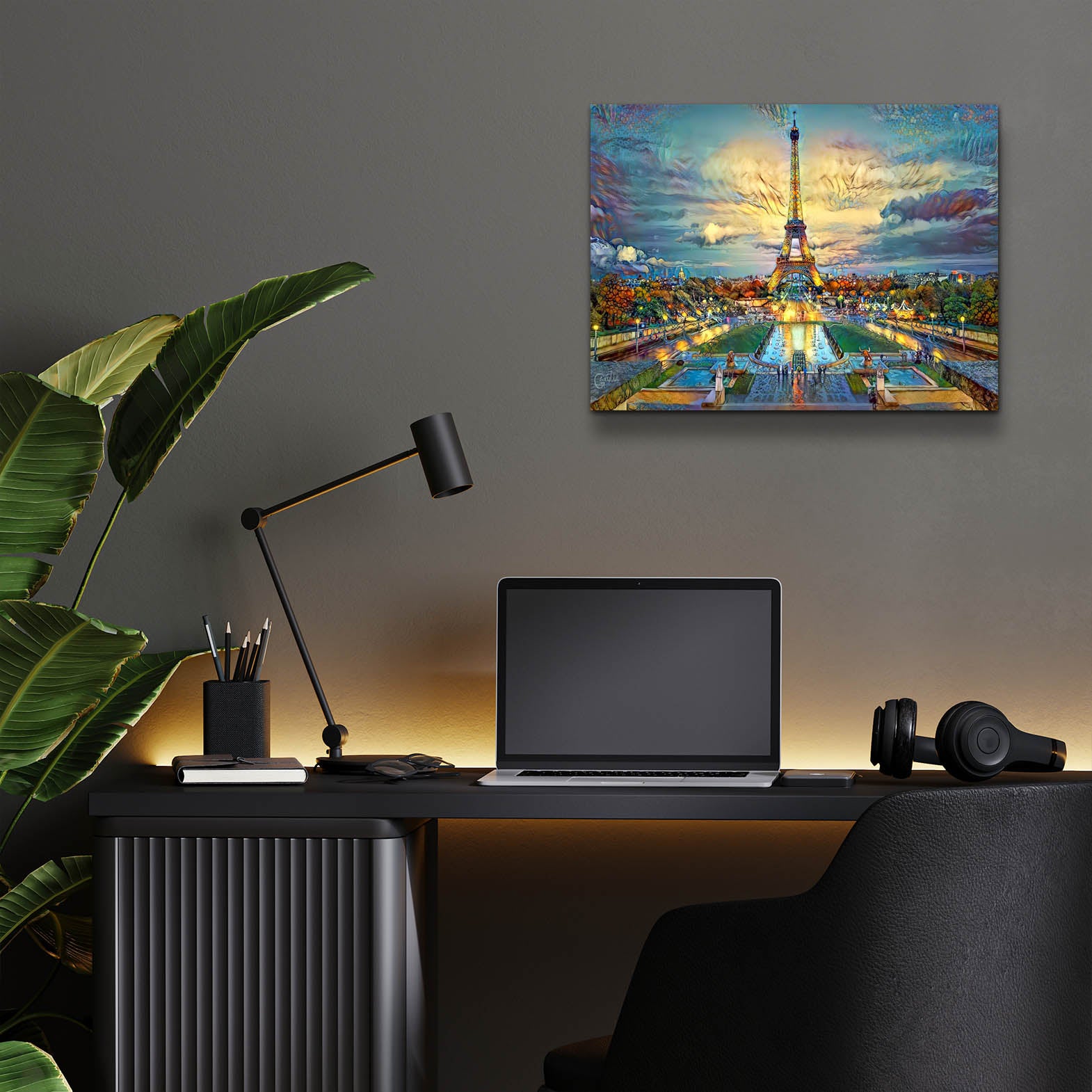 Epic Art 'Paris France Fontaines de Chaillot and Eiffel Tower seen from the Place du Trocadero' by Pedro Gavidia, Acrylic Glass Wall Art,16x12