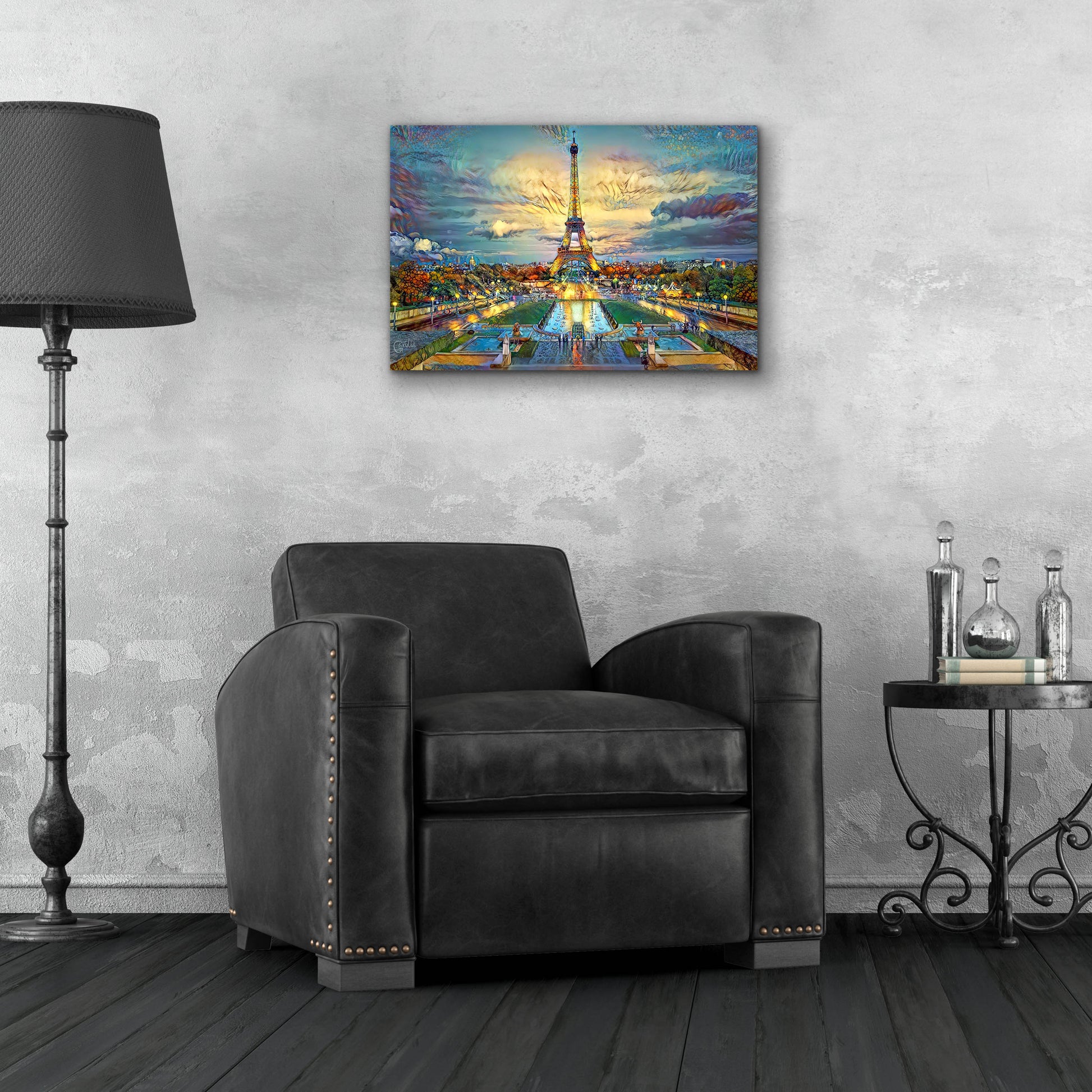 Epic Art 'Paris France Fontaines de Chaillot and Eiffel Tower seen from the Place du Trocadero' by Pedro Gavidia, Acrylic Glass Wall Art,24x16