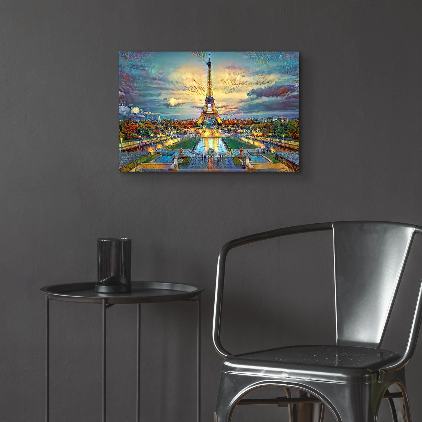 Epic Art 'Paris France Fontaines de Chaillot and Eiffel Tower seen from the Place du Trocadero' by Pedro Gavidia, Acrylic Glass Wall Art,24x16