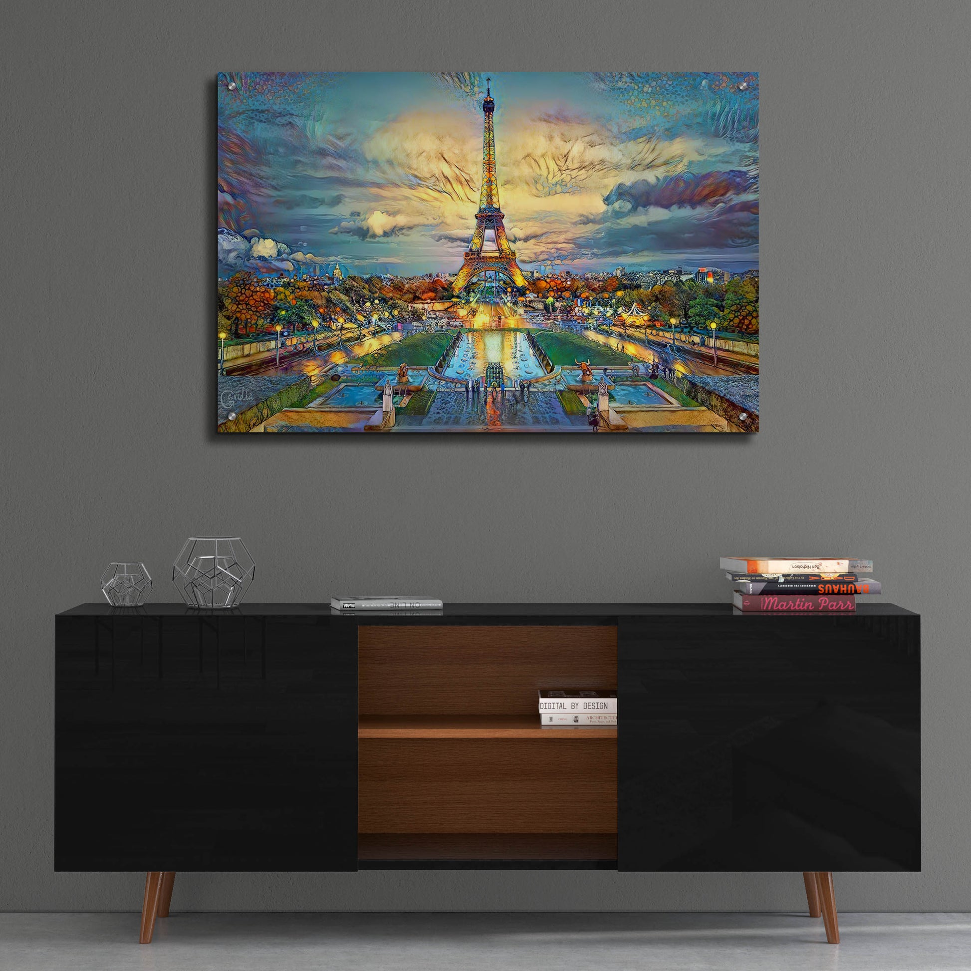Epic Art 'Paris France Fontaines de Chaillot and Eiffel Tower seen from the Place du Trocadero' by Pedro Gavidia, Acrylic Glass Wall Art,36x24