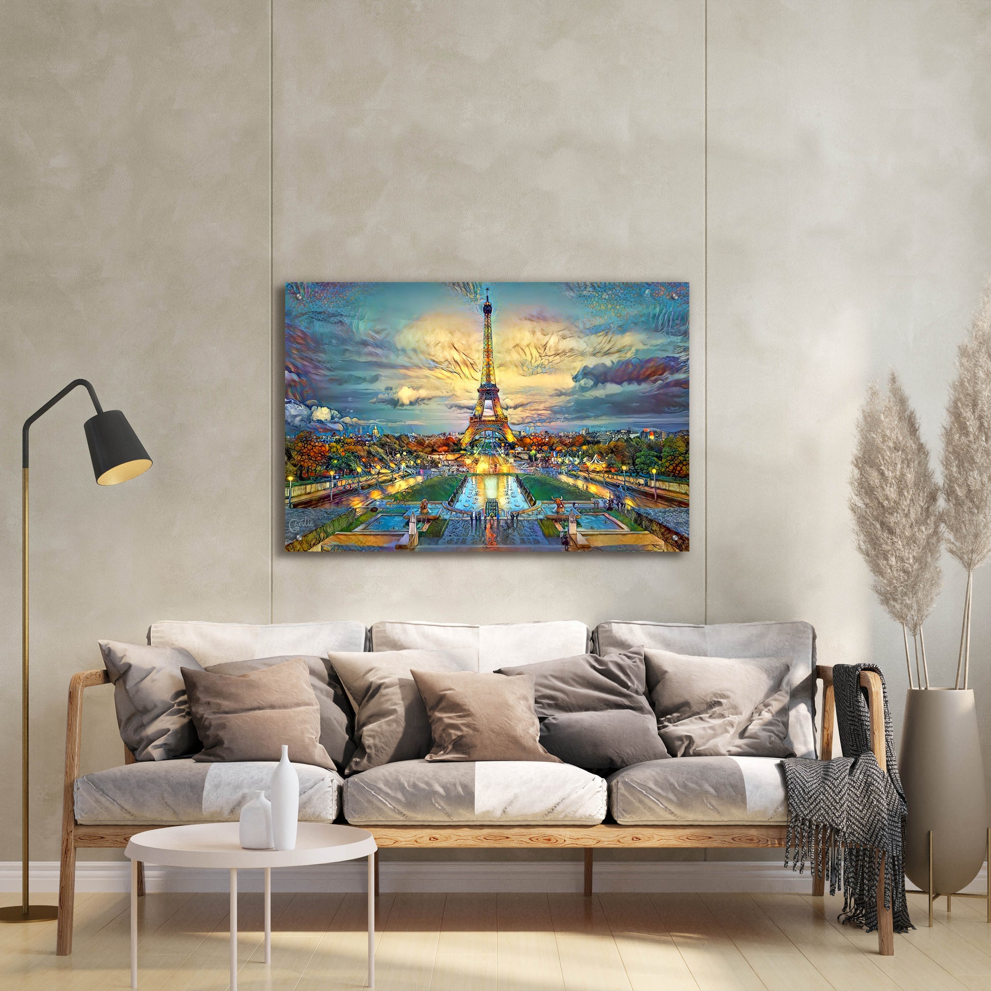 Epic Art 'Paris France Fontaines de Chaillot and Eiffel Tower seen from the Place du Trocadero' by Pedro Gavidia, Acrylic Glass Wall Art,36x24