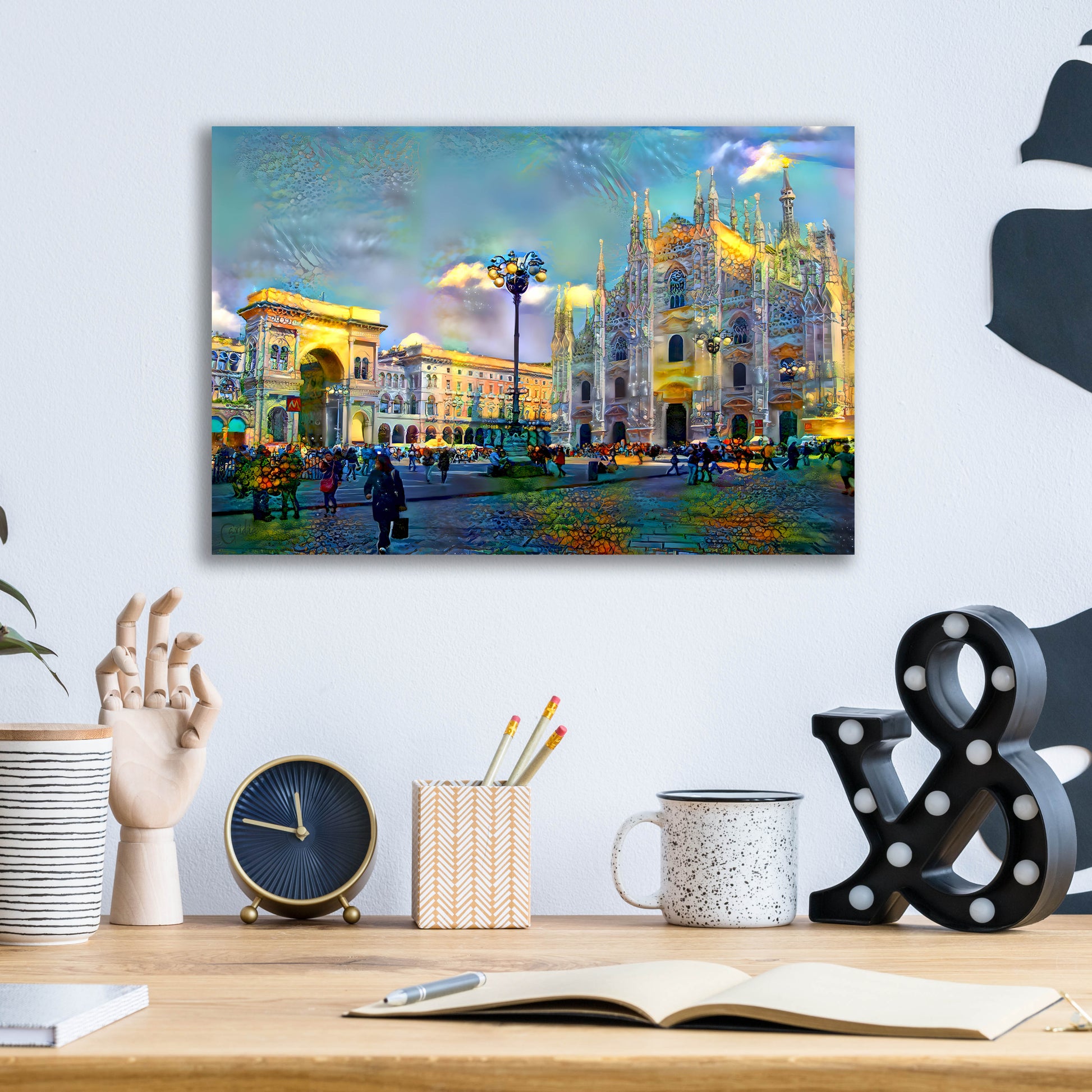 Epic Art 'Milan Italy Piazza del Duomo' by Pedro Gavidia, Acrylic Glass Wall Art,16x12