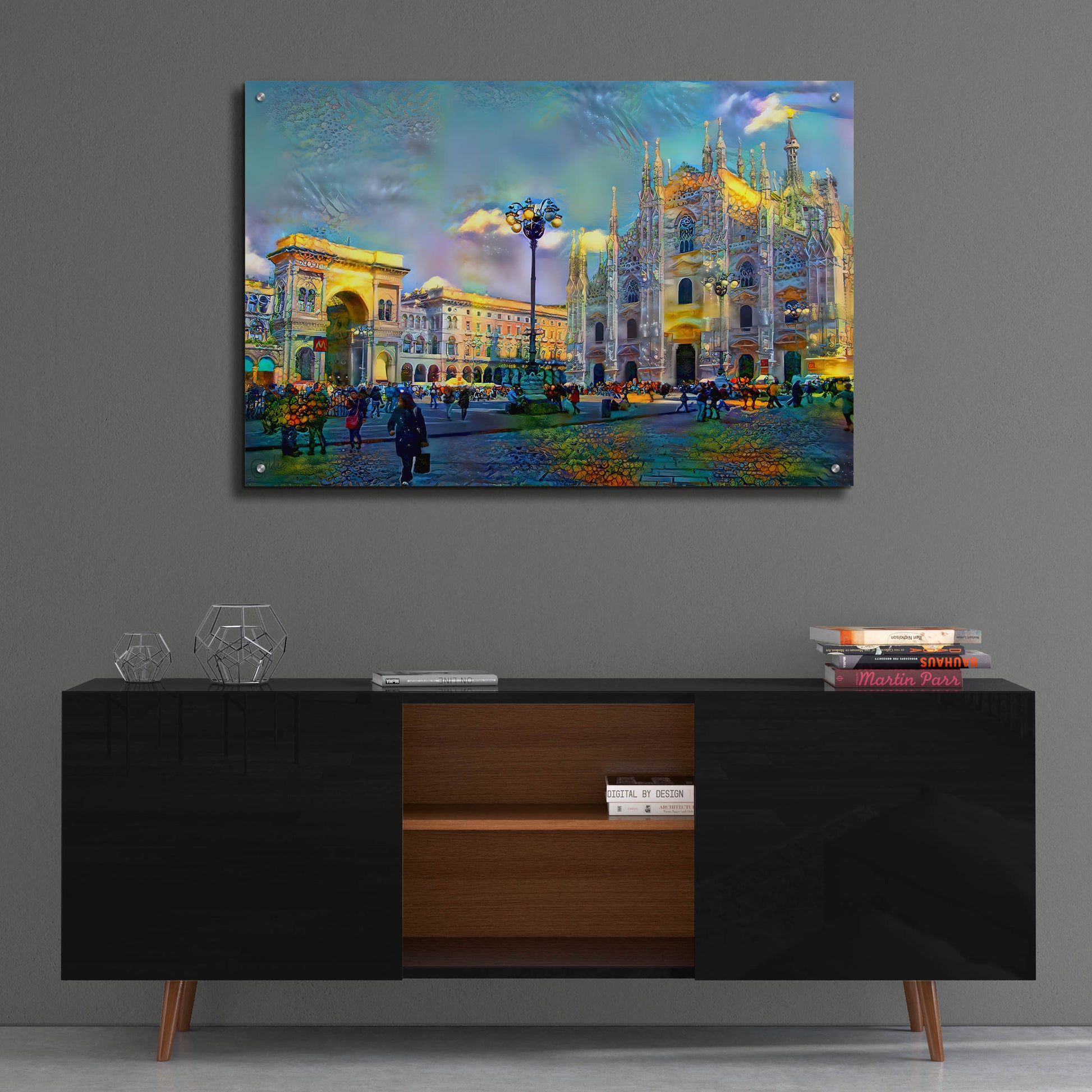 Epic Art 'Milan Italy Piazza del Duomo' by Pedro Gavidia, Acrylic Glass Wall Art,36x24