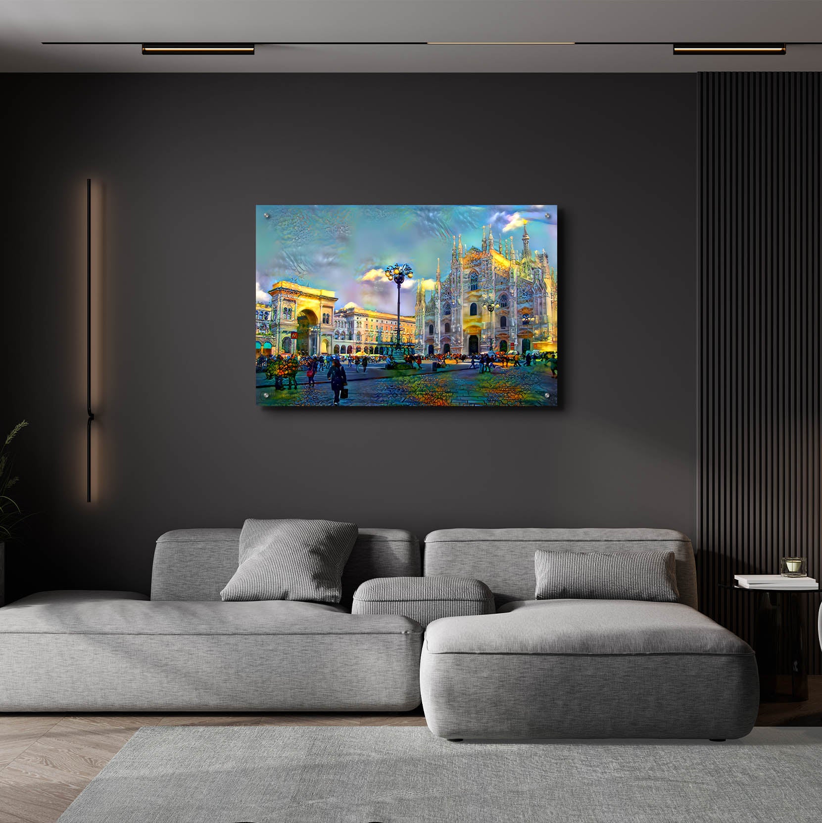 Epic Art 'Milan Italy Piazza del Duomo' by Pedro Gavidia, Acrylic Glass Wall Art,36x24