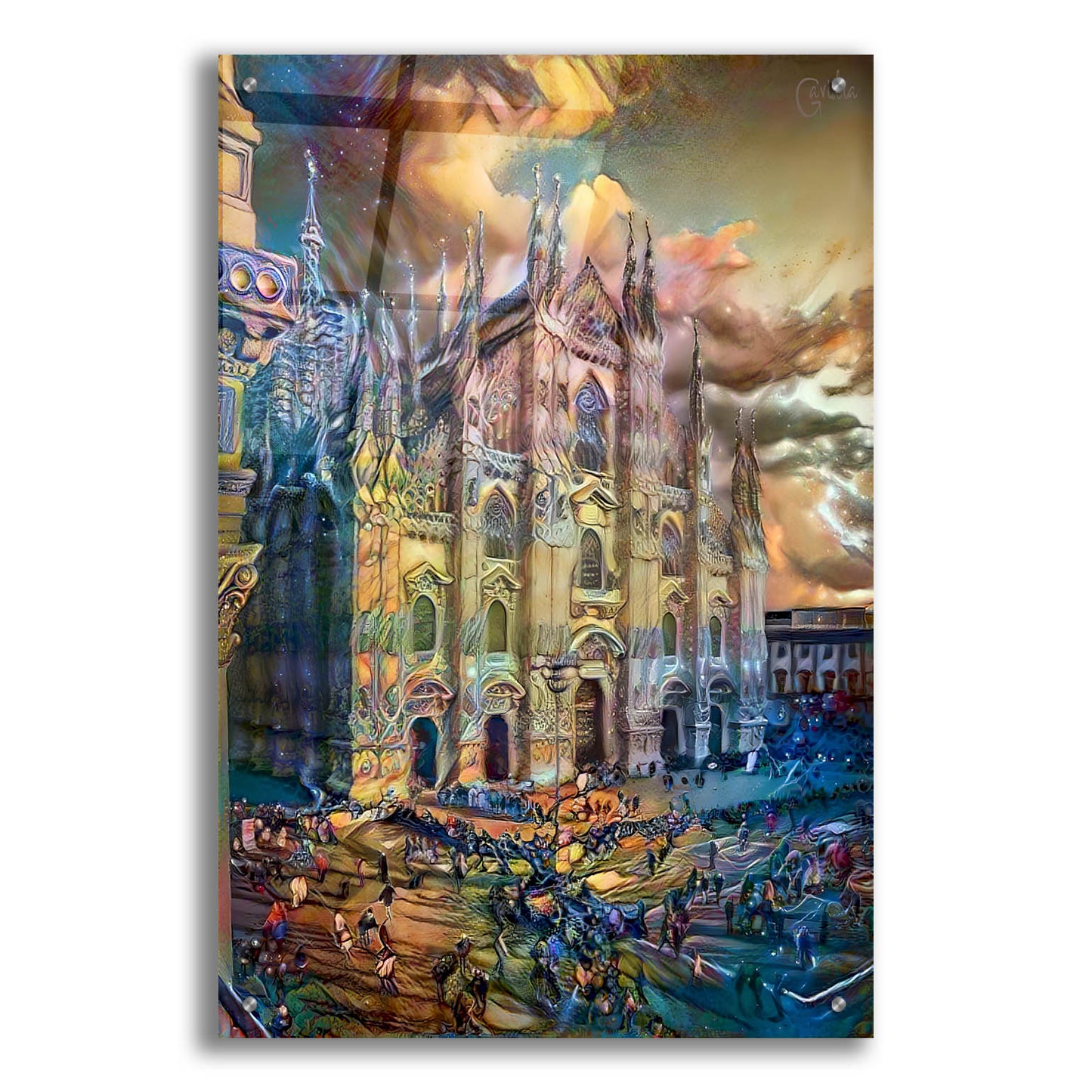 Epic Art 'Milan Italy Domm Cathedral' by Pedro Gavidia, Acrylic Glass Wall Art,24x36