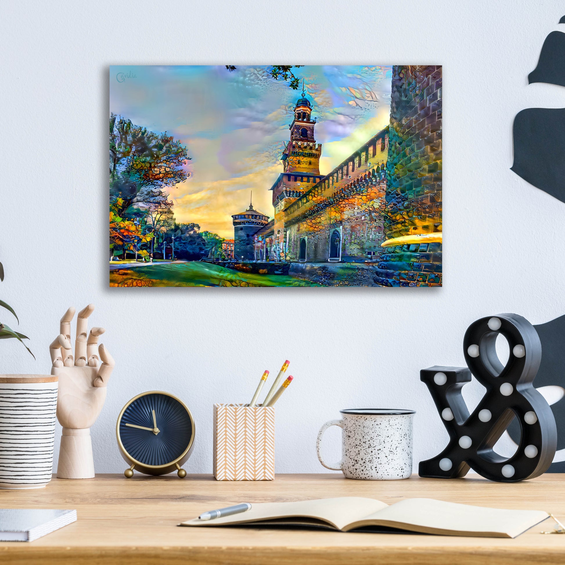 Epic Art 'Milan Italy Castello Sforzesco' by Pedro Gavidia, Acrylic Glass Wall Art,16x12