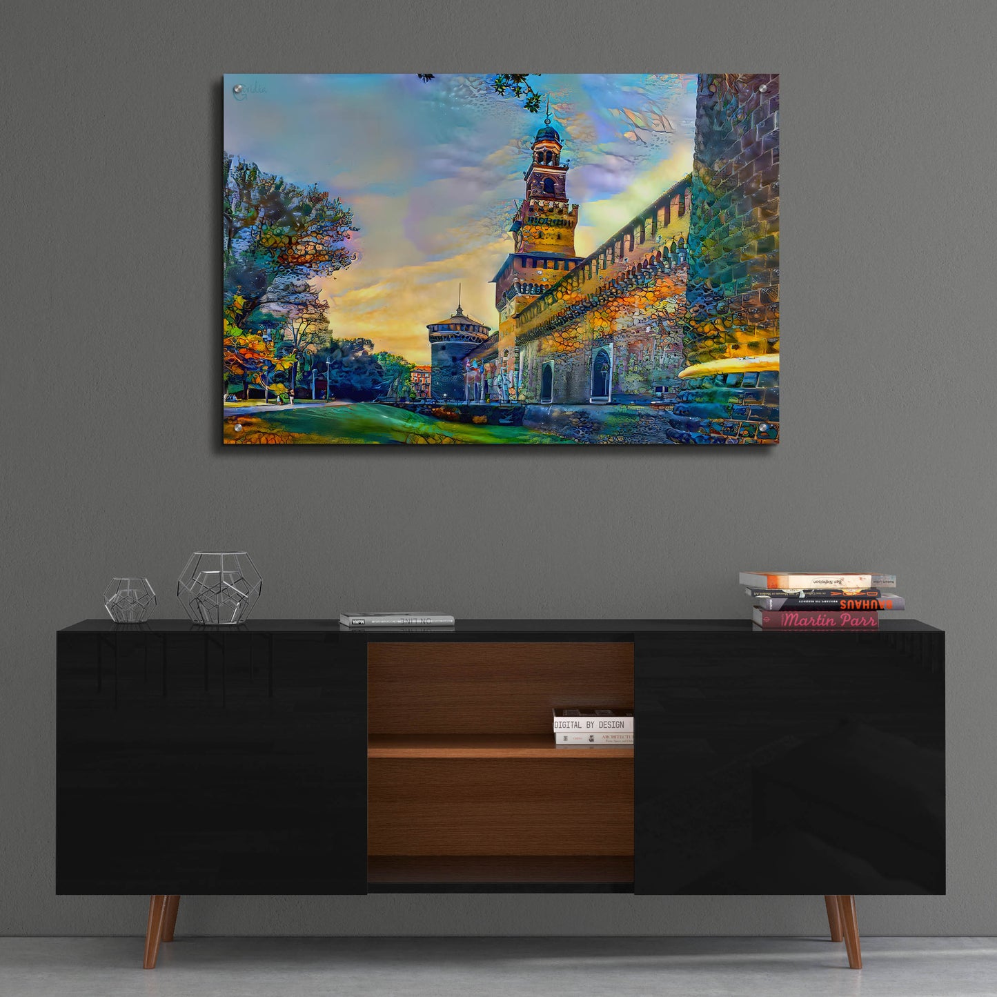 Epic Art 'Milan Italy Castello Sforzesco' by Pedro Gavidia, Acrylic Glass Wall Art,36x24