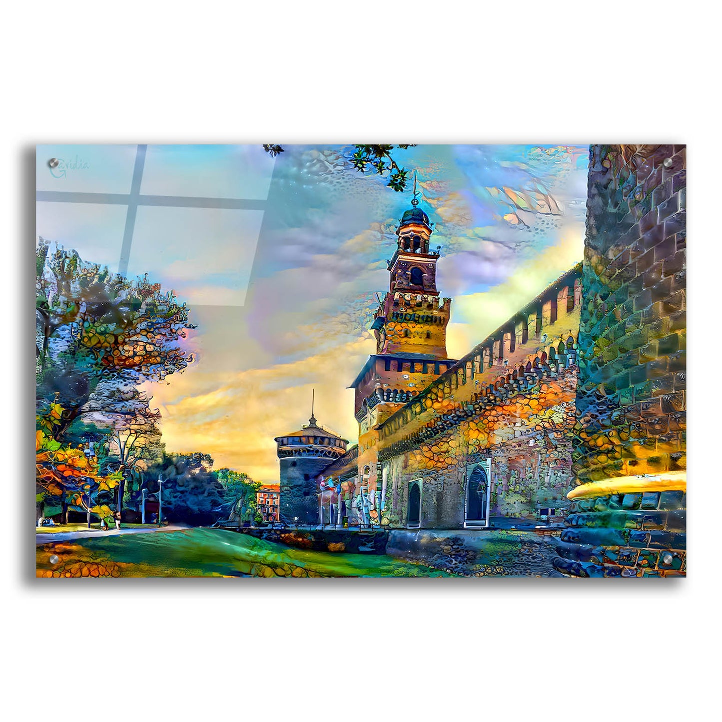 Epic Art 'Milan Italy Castello Sforzesco' by Pedro Gavidia, Acrylic Glass Wall Art,36x24