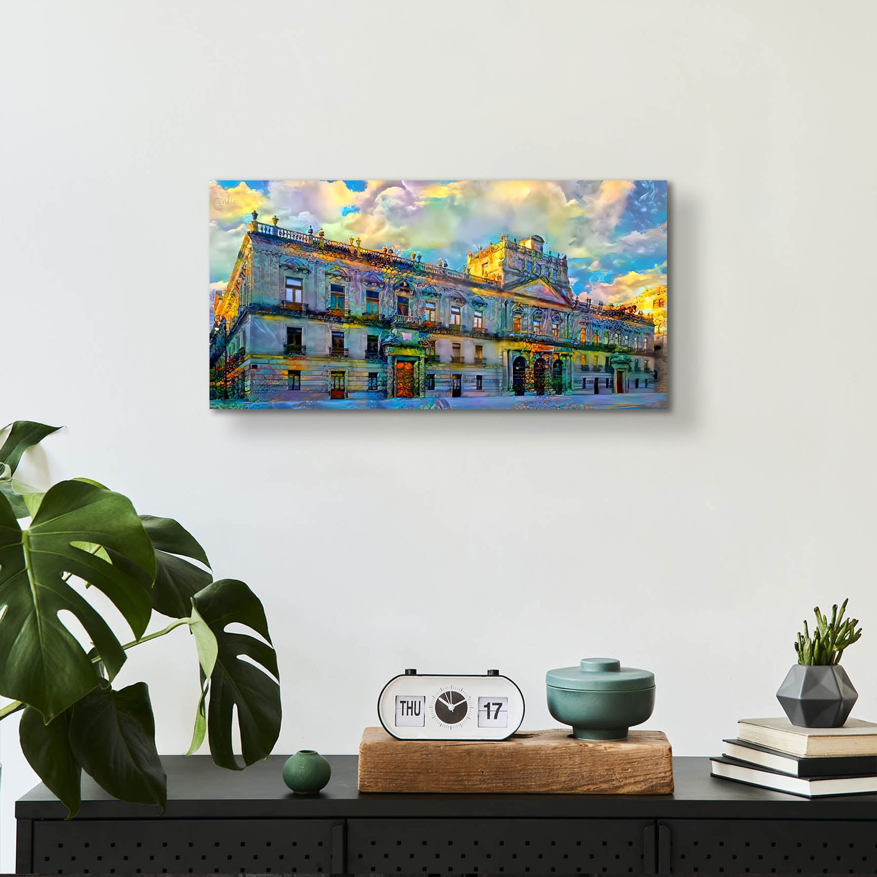 Epic Art 'Mexico City Palace of Mines' by Pedro Gavidia, Acrylic Glass Wall Art,24x12