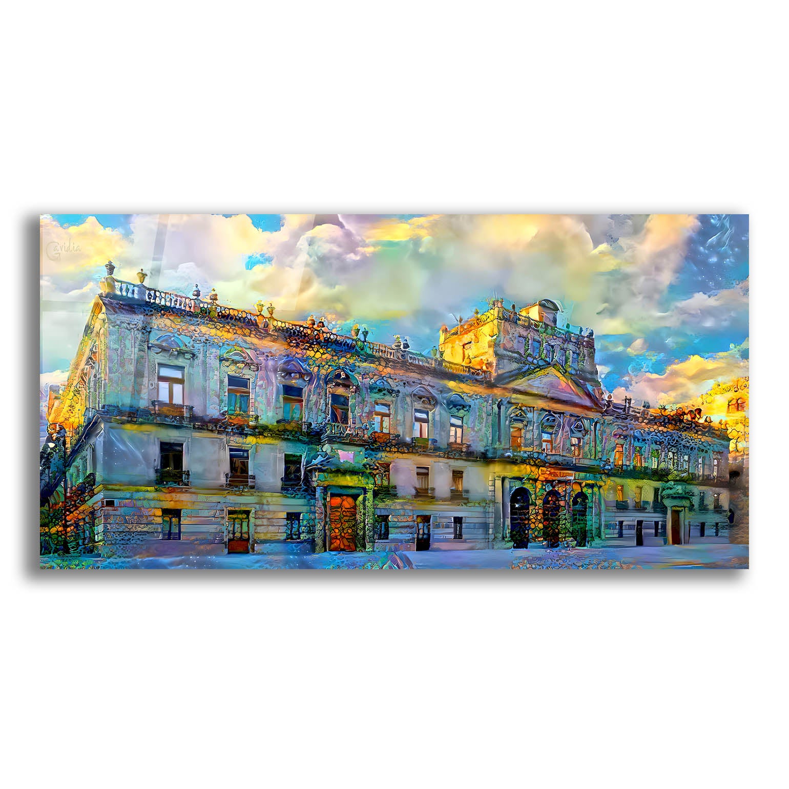 Epic Art 'Mexico City Palace of Mines' by Pedro Gavidia, Acrylic Glass Wall Art,24x12