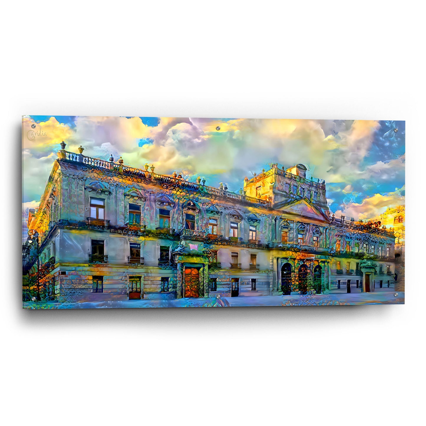 Epic Art 'Mexico City Palace of Mines' by Pedro Gavidia, Acrylic Glass Wall Art,48x24