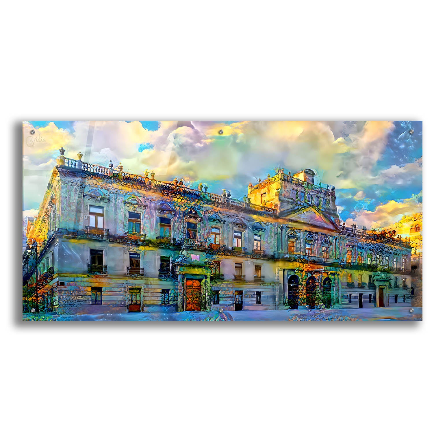 Epic Art 'Mexico City Palace of Mines' by Pedro Gavidia, Acrylic Glass Wall Art,48x24