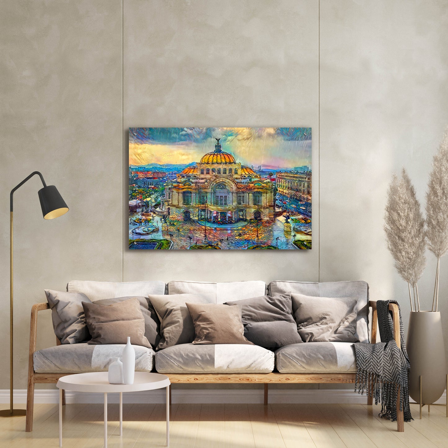 Epic Art 'Mexico City Palace of Fine Arts in the rain' by Pedro Gavidia, Acrylic Glass Wall Art,36x24