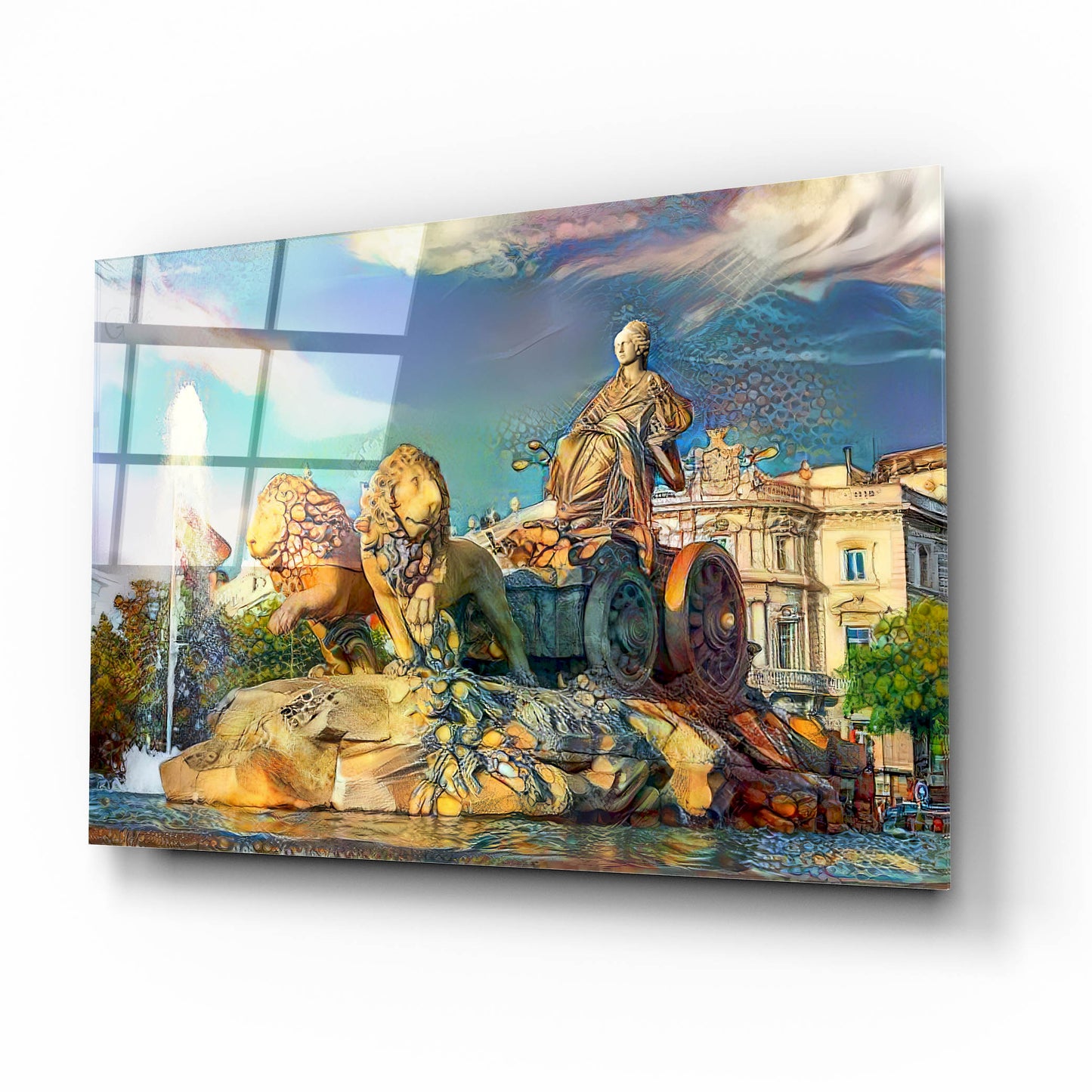 Epic Art 'Madrid Spain Cibeles Fountain' by Pedro Gavidia, Acrylic Glass Wall Art,16x12