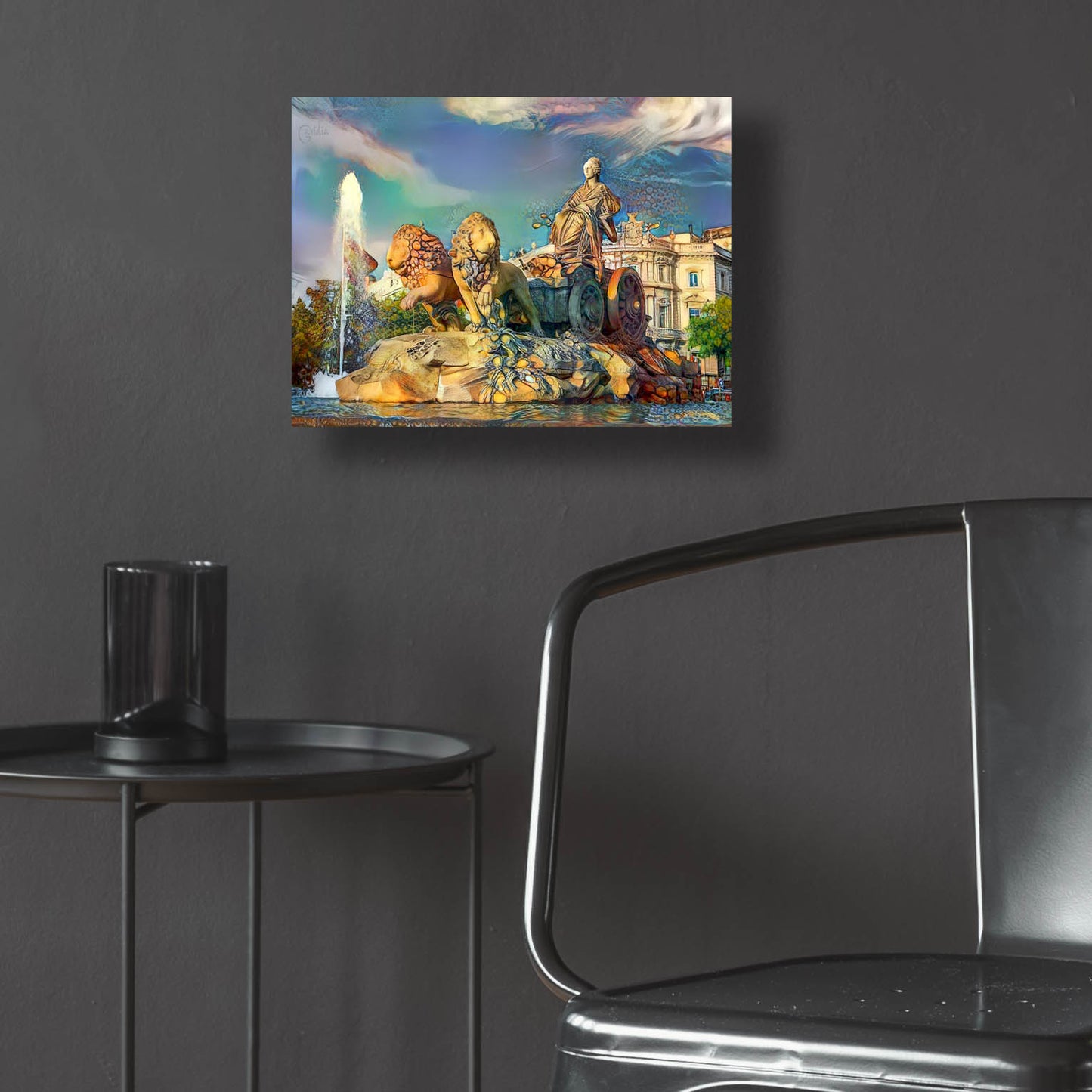 Epic Art 'Madrid Spain Cibeles Fountain' by Pedro Gavidia, Acrylic Glass Wall Art,16x12