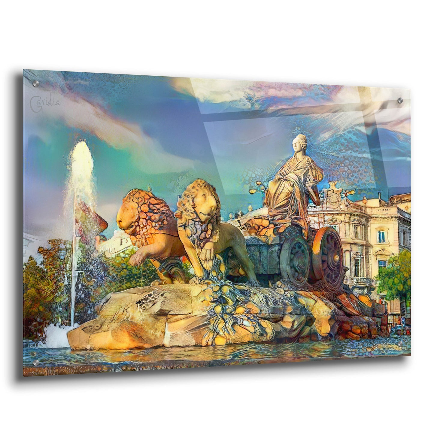 Epic Art 'Madrid Spain Cibeles Fountain' by Pedro Gavidia, Acrylic Glass Wall Art,36x24