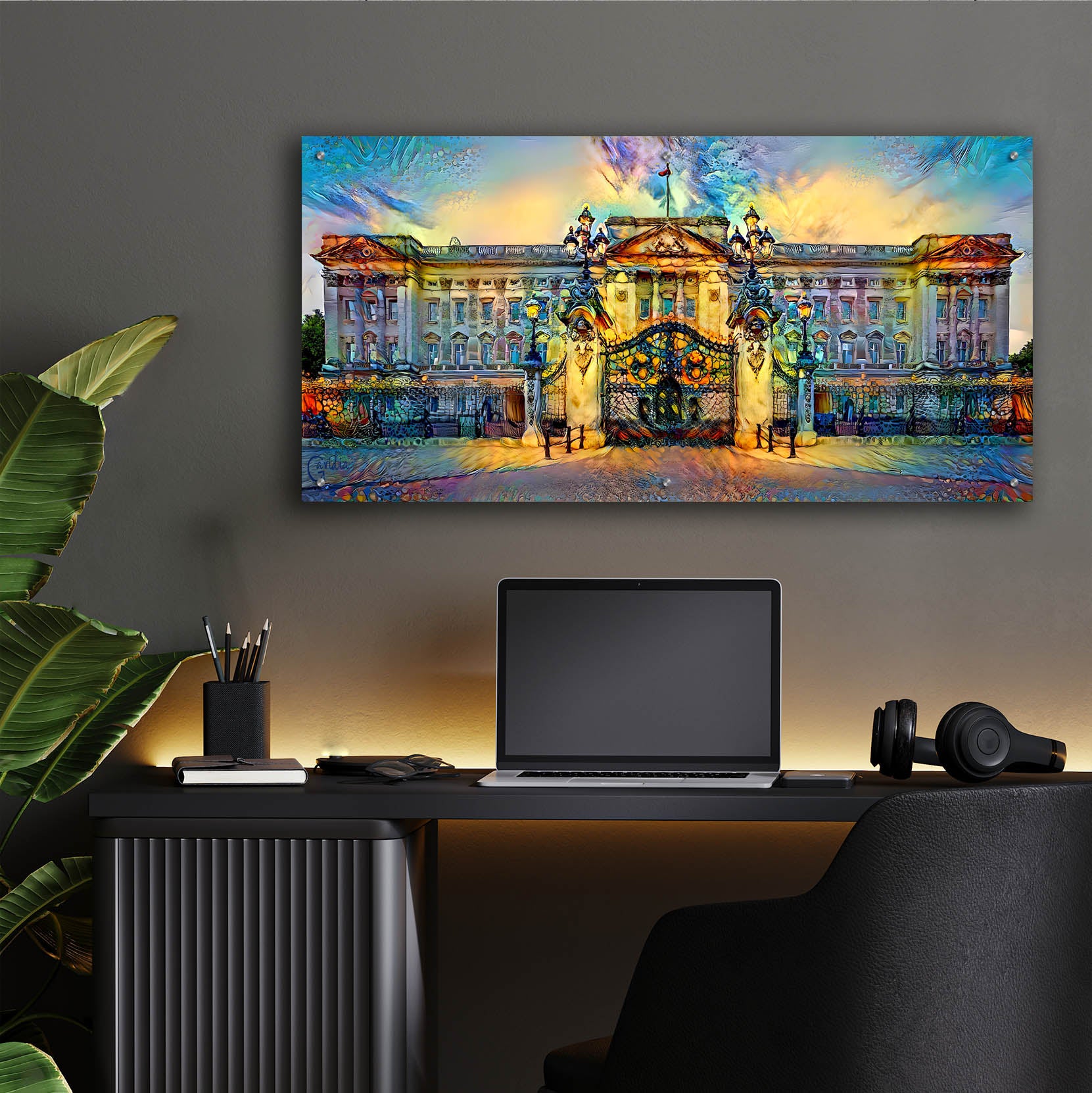 Epic Art 'London England Buckingham Palace' by Pedro Gavidia, Acrylic Glass Wall Art,48x24