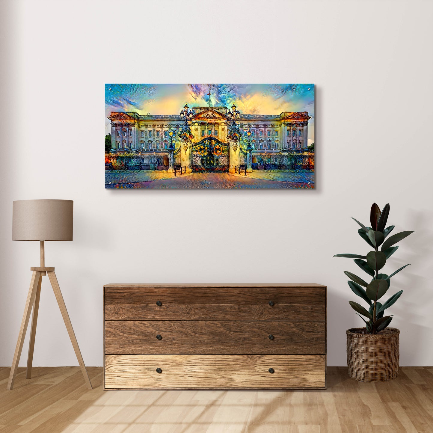 Epic Art 'London England Buckingham Palace' by Pedro Gavidia, Acrylic Glass Wall Art,48x24