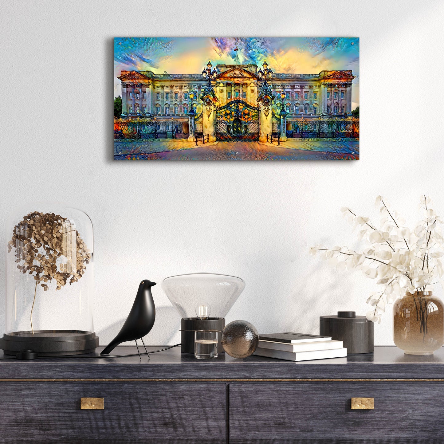 Epic Art 'London England Buckingham Palace' by Pedro Gavidia, Acrylic Glass Wall Art,48x24