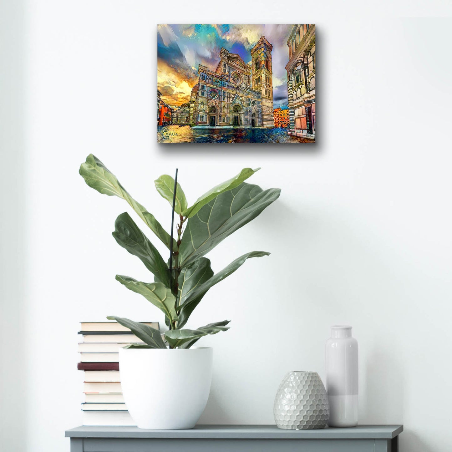 Epic Art 'Florence Italy Cathedral of Saint Mary of the Flower 2' by Pedro Gavidia, Acrylic Glass Wall Art,16x12
