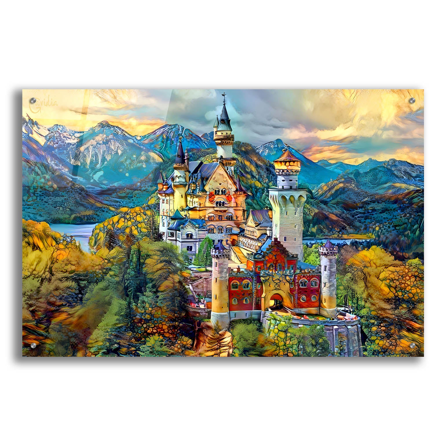 Epic Art 'Baviera Fussen Germany Neuschwanstein castle' by Pedro Gavidia, Acrylic Glass Wall Art,36x24