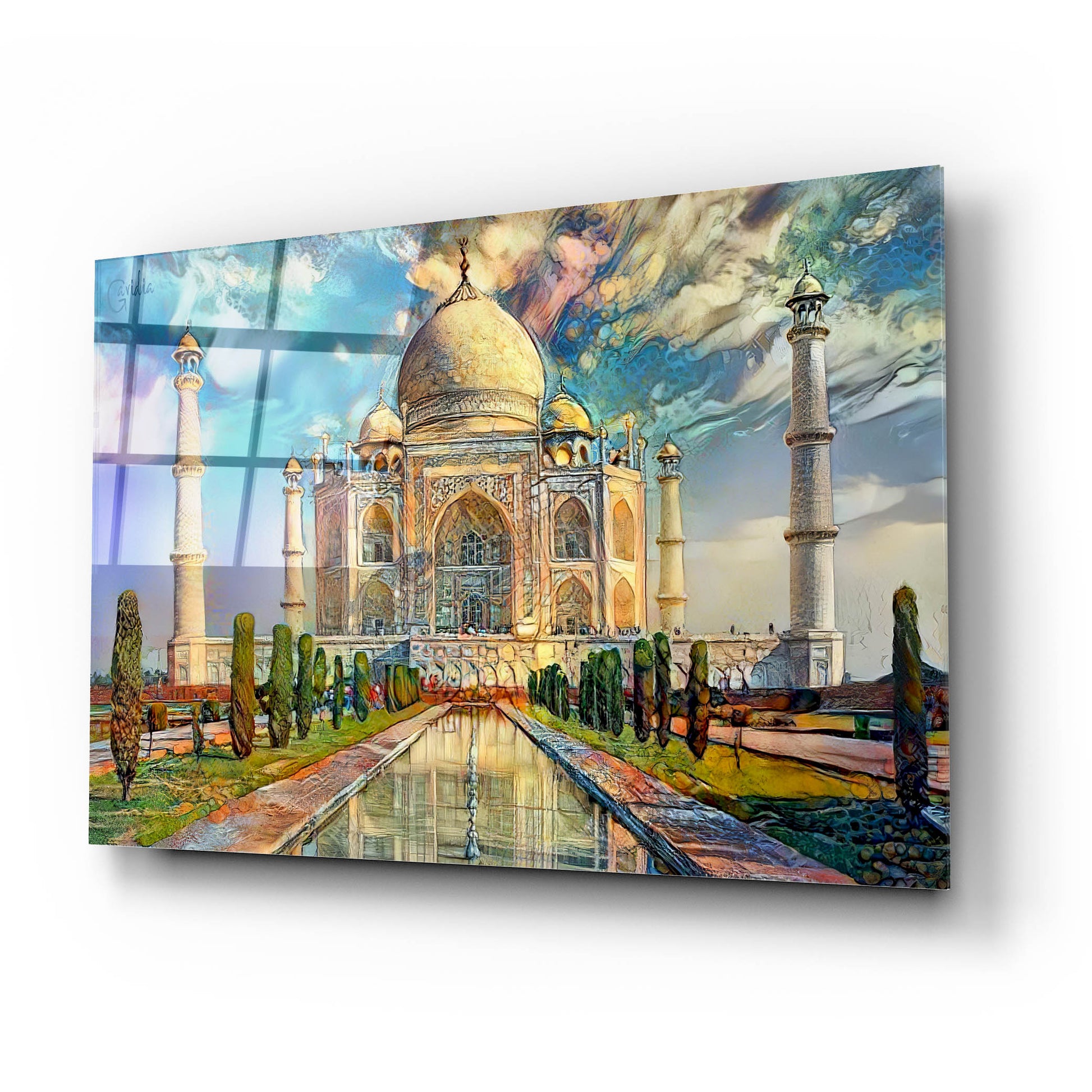 Epic Art 'Agra Uttar Pradesh India Taj Mahal' by Pedro Gavidia, Acrylic Glass Wall Art,24x16