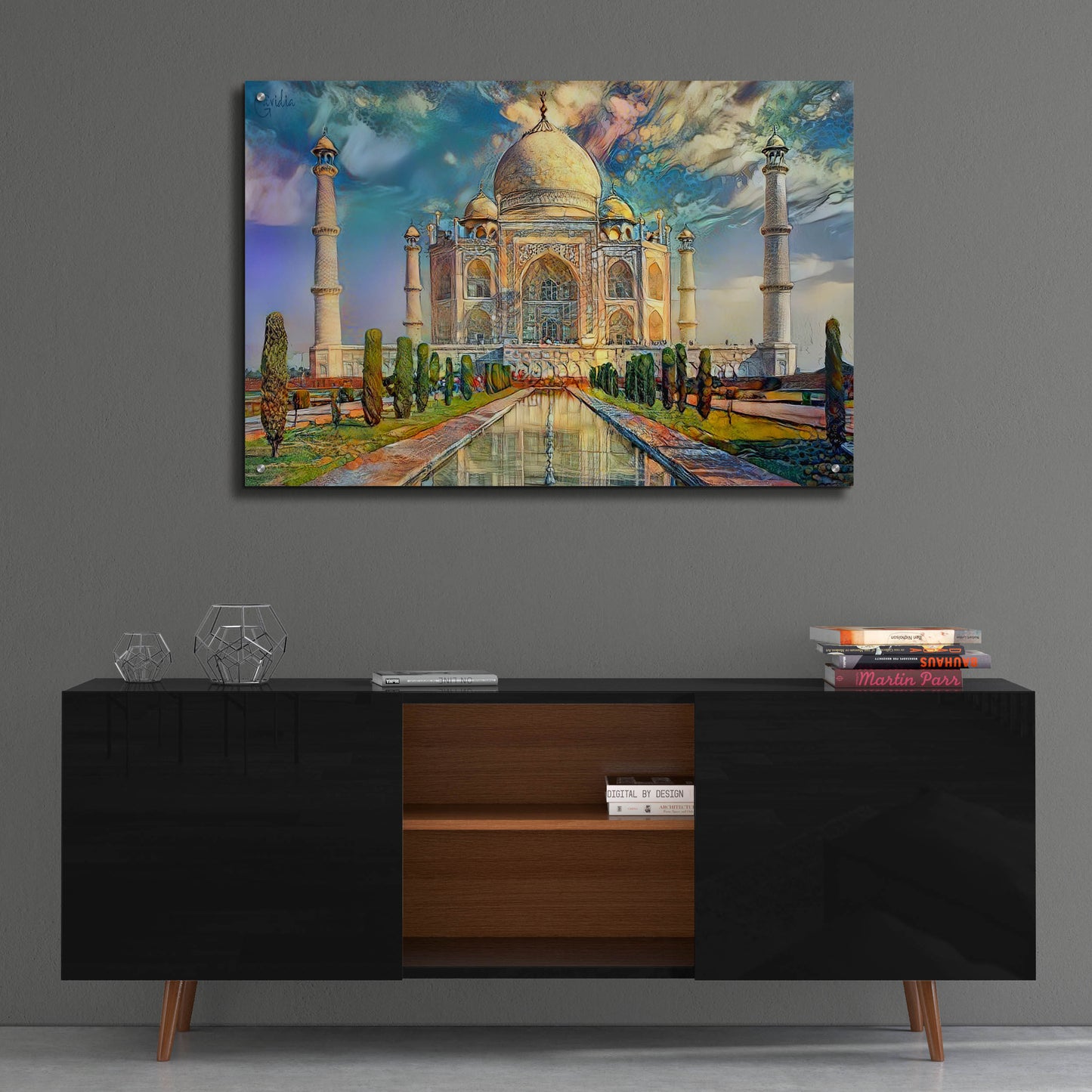 Epic Art 'Agra Uttar Pradesh India Taj Mahal' by Pedro Gavidia, Acrylic Glass Wall Art,36x24