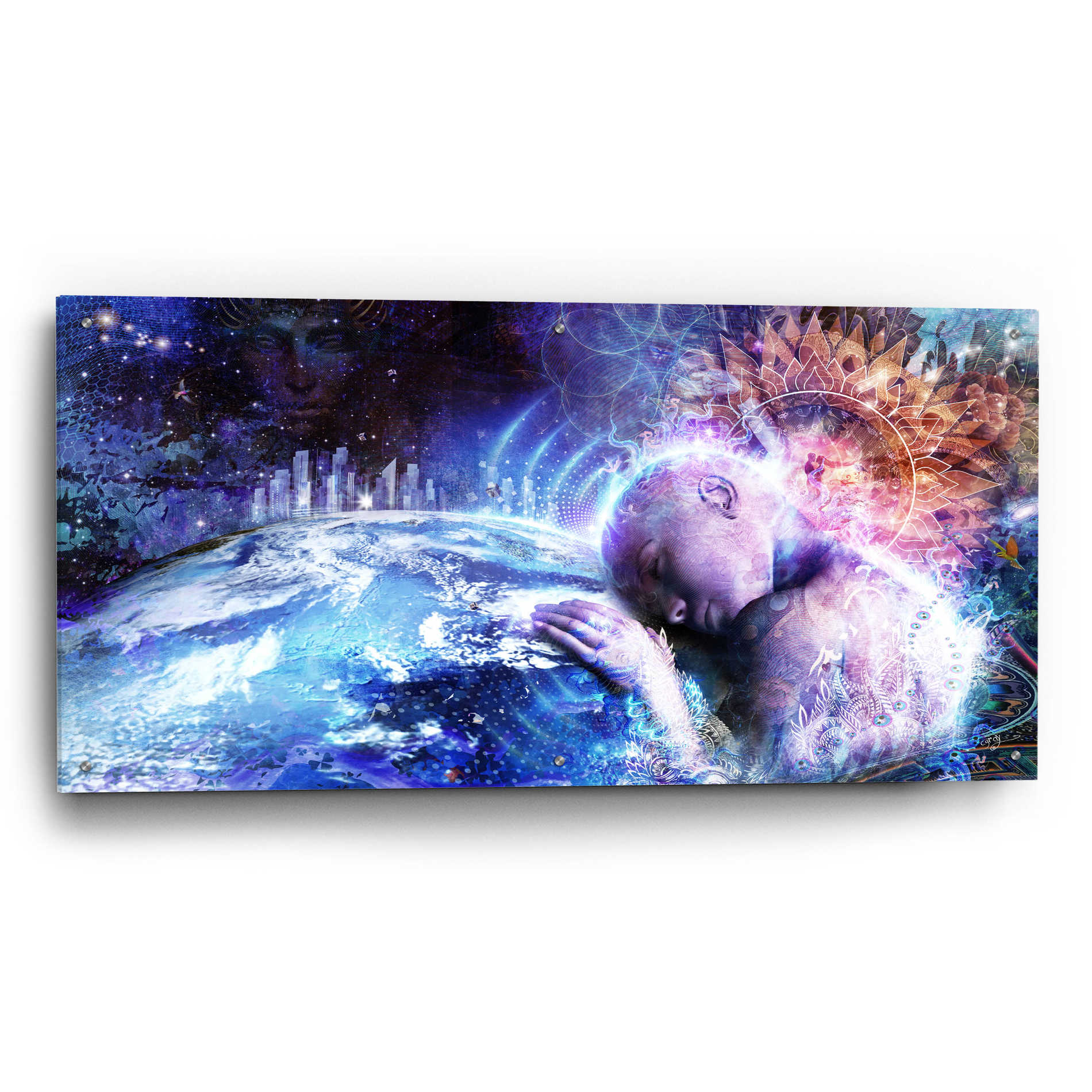 Epic Art 'A Prayer For The Earth' by Cameron Gray, Acrylic Glass Wall Art,48x24