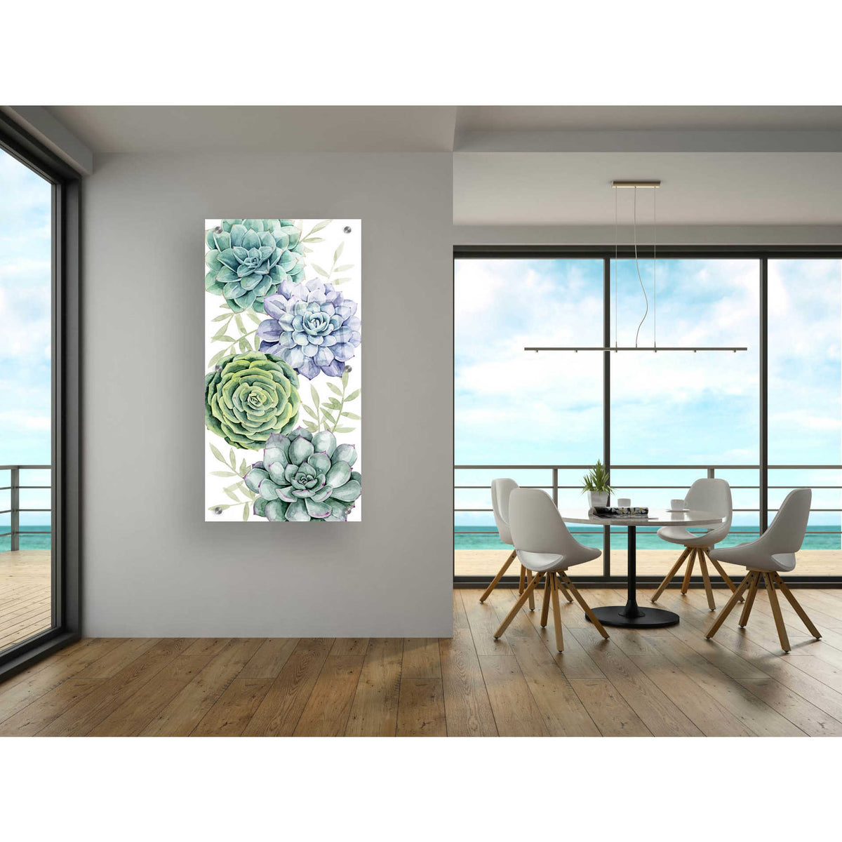 Epic Art 'Succulent Collection B' by Grace Popp, Acrylic Glass Wall Art,24x48
