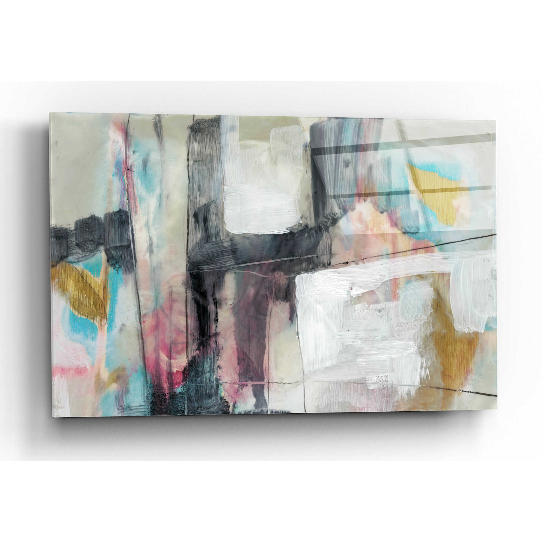 Epic Art 'Pastel Kinesis I' by Jennifer Goldberger, Acrylic Glass Wall Art,16x12