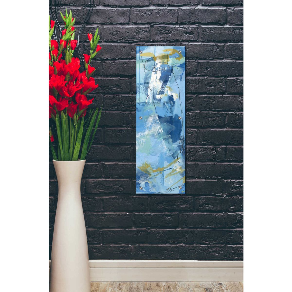 Epic Art 'Composition 3a' by Melissa Wang, Acrylic Glass Wall Art,12x36