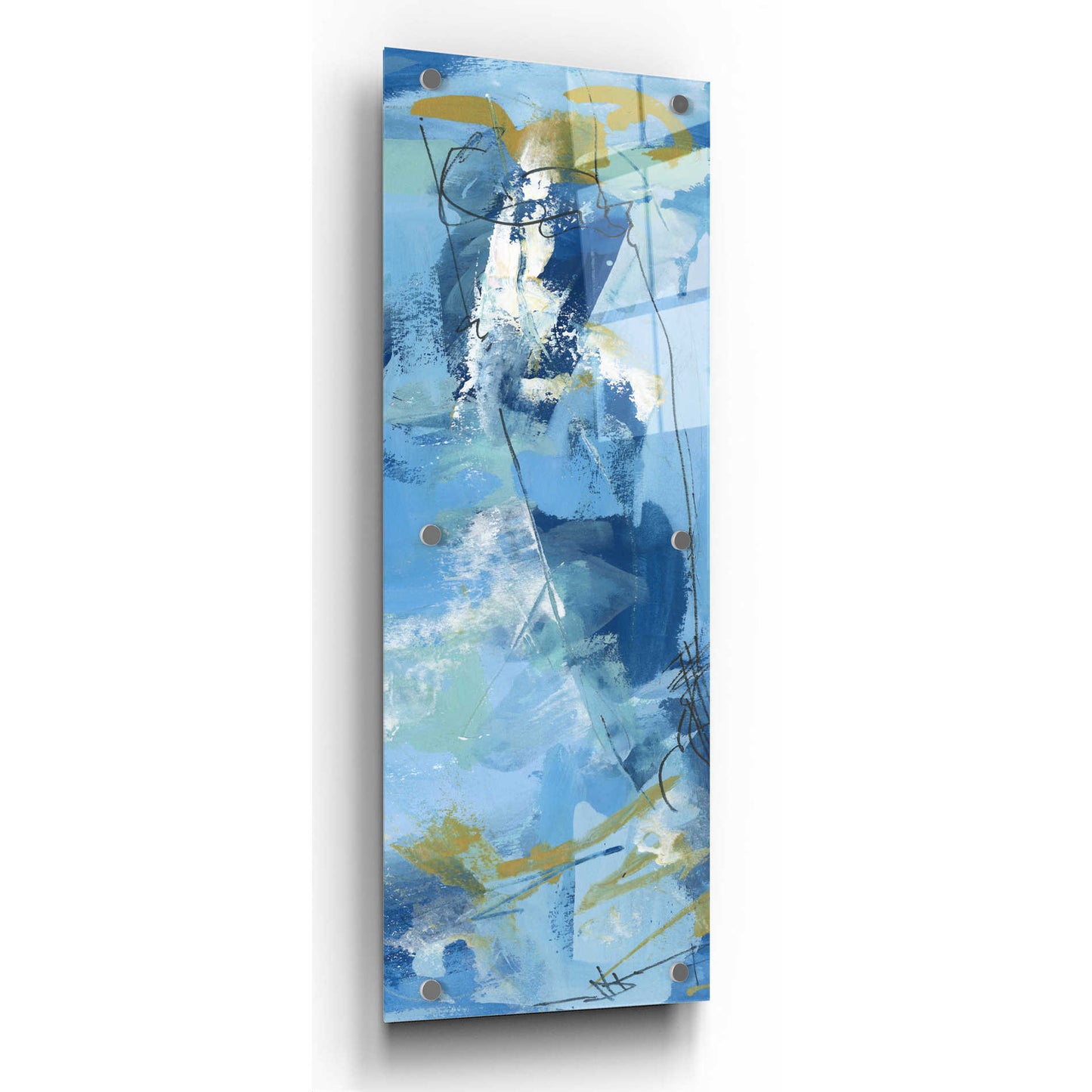 Epic Art 'Composition 3a' by Melissa Wang, Acrylic Glass Wall Art,12x36