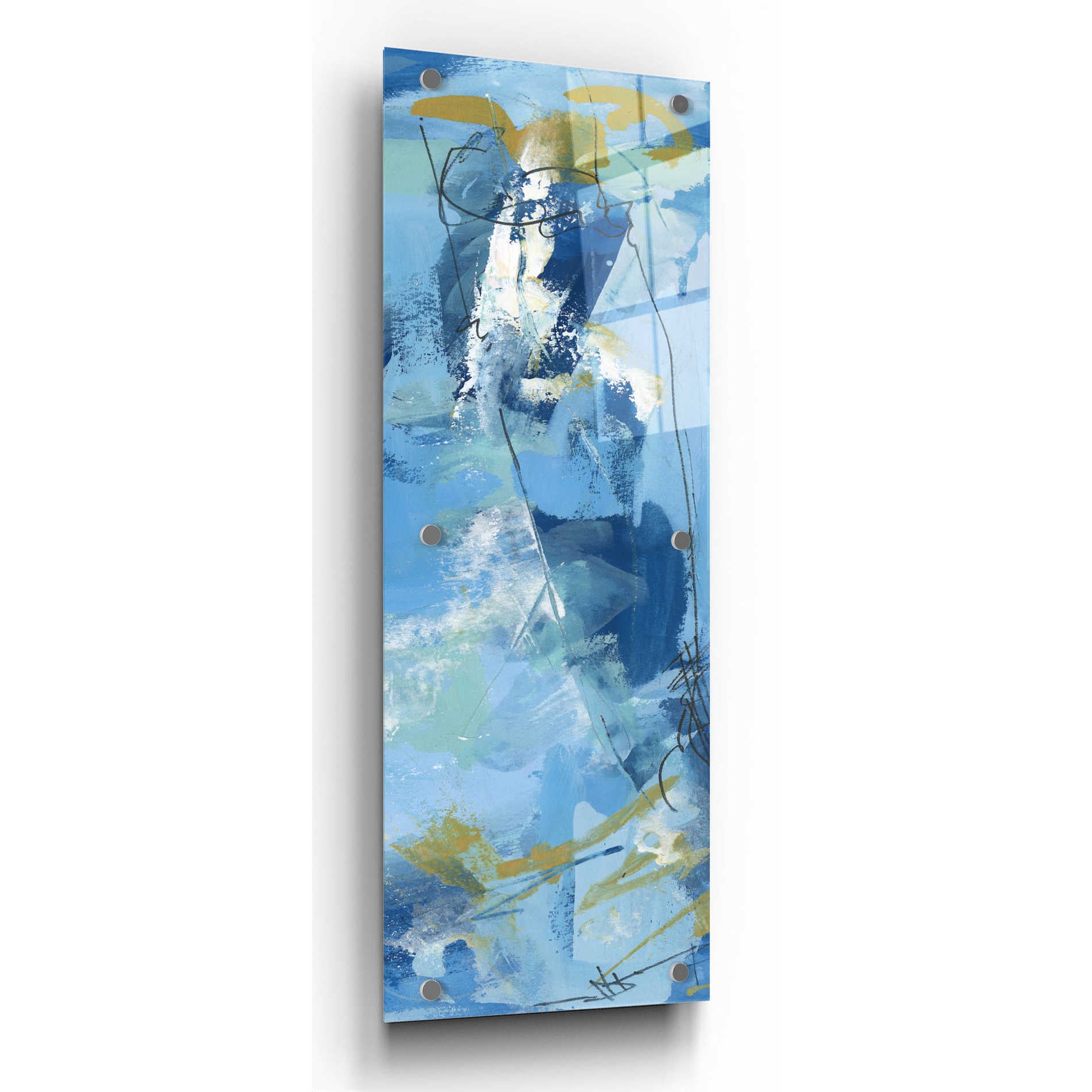 Epic Art 'Composition 3a' by Melissa Wang, Acrylic Glass Wall Art,12x36