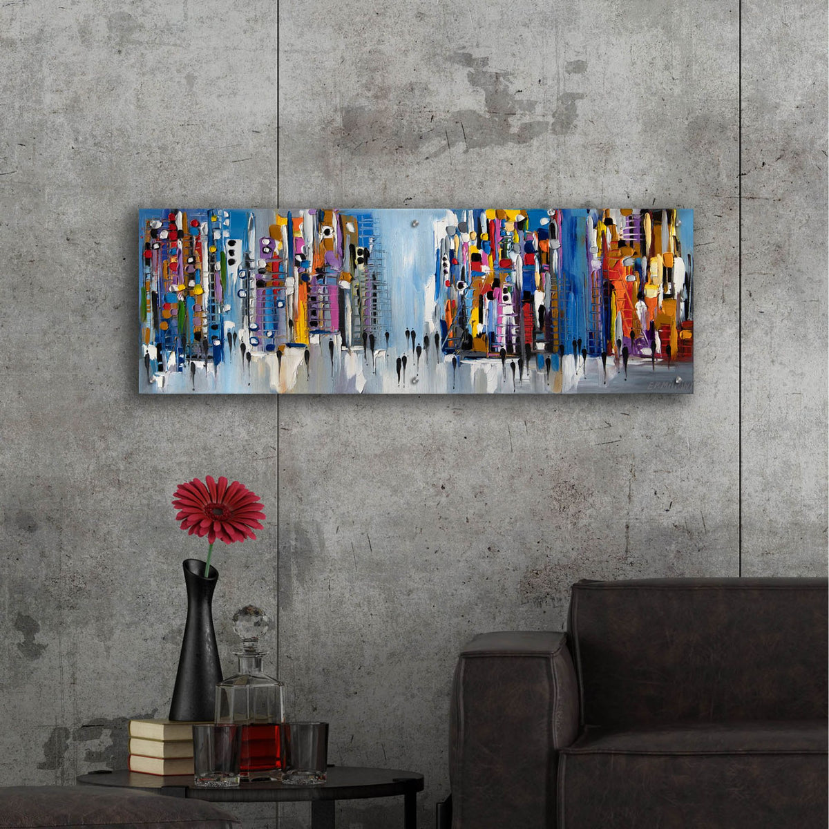 Epic Art 'Charming City' by Ekaterina Ermilkina, Acrylic Glass Wall Art,48x16
