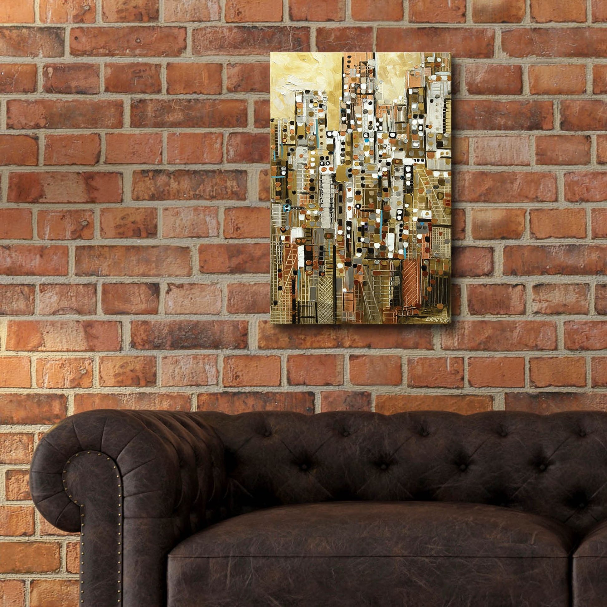 Epic Art 'Golden Cityscape' by Ekaterina Ermilkina, Acrylic Glass Wall Art,16x24