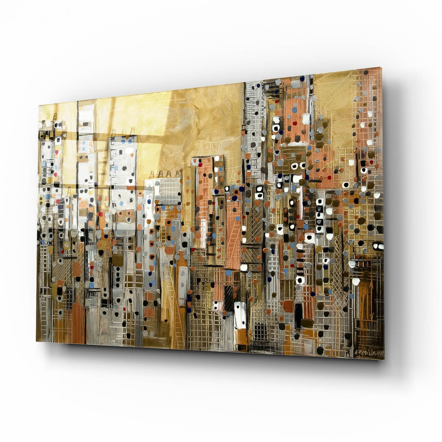 Epic Art 'Golden Sky' by Ekaterina Ermilkina, Acrylic Glass Wall Art,16x12