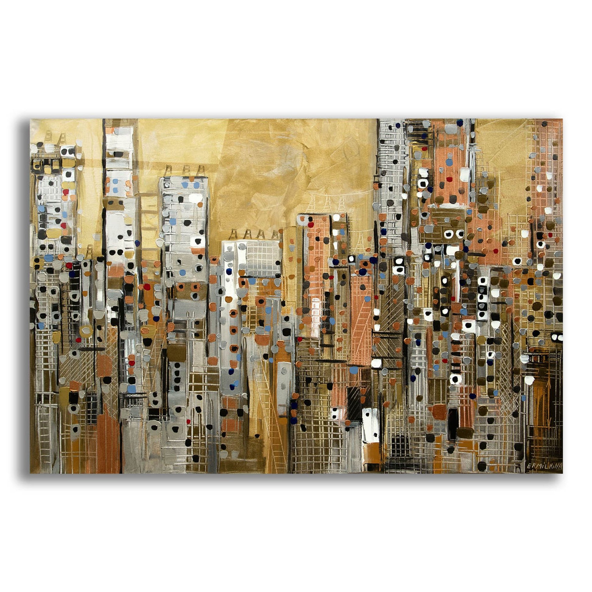 Epic Art 'Golden Sky' by Ekaterina Ermilkina, Acrylic Glass Wall Art,16x12