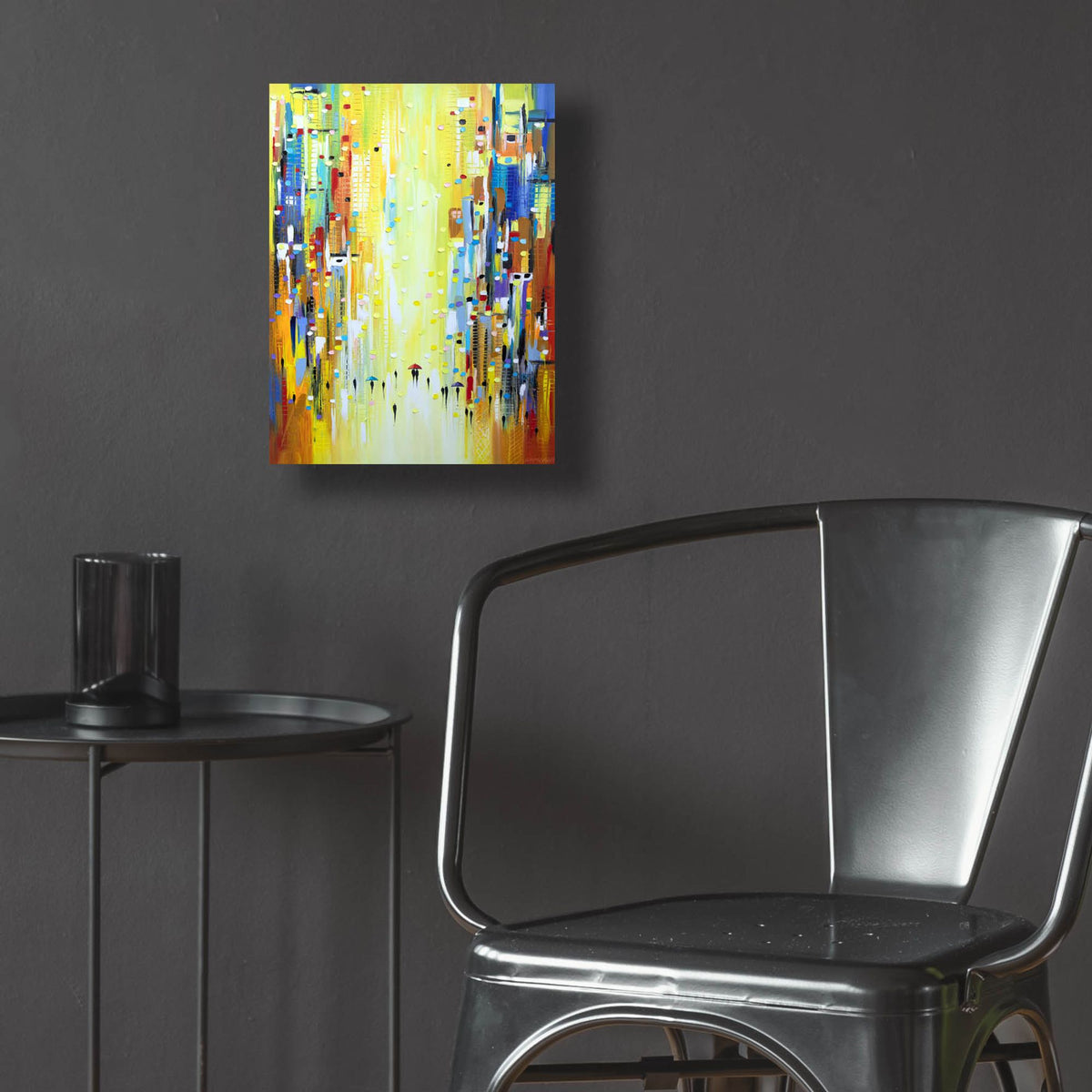 Epic Art 'Three Colorful Umbrellas' by Ekaterina Ermilkina, Acrylic Glass Wall Art,12x16