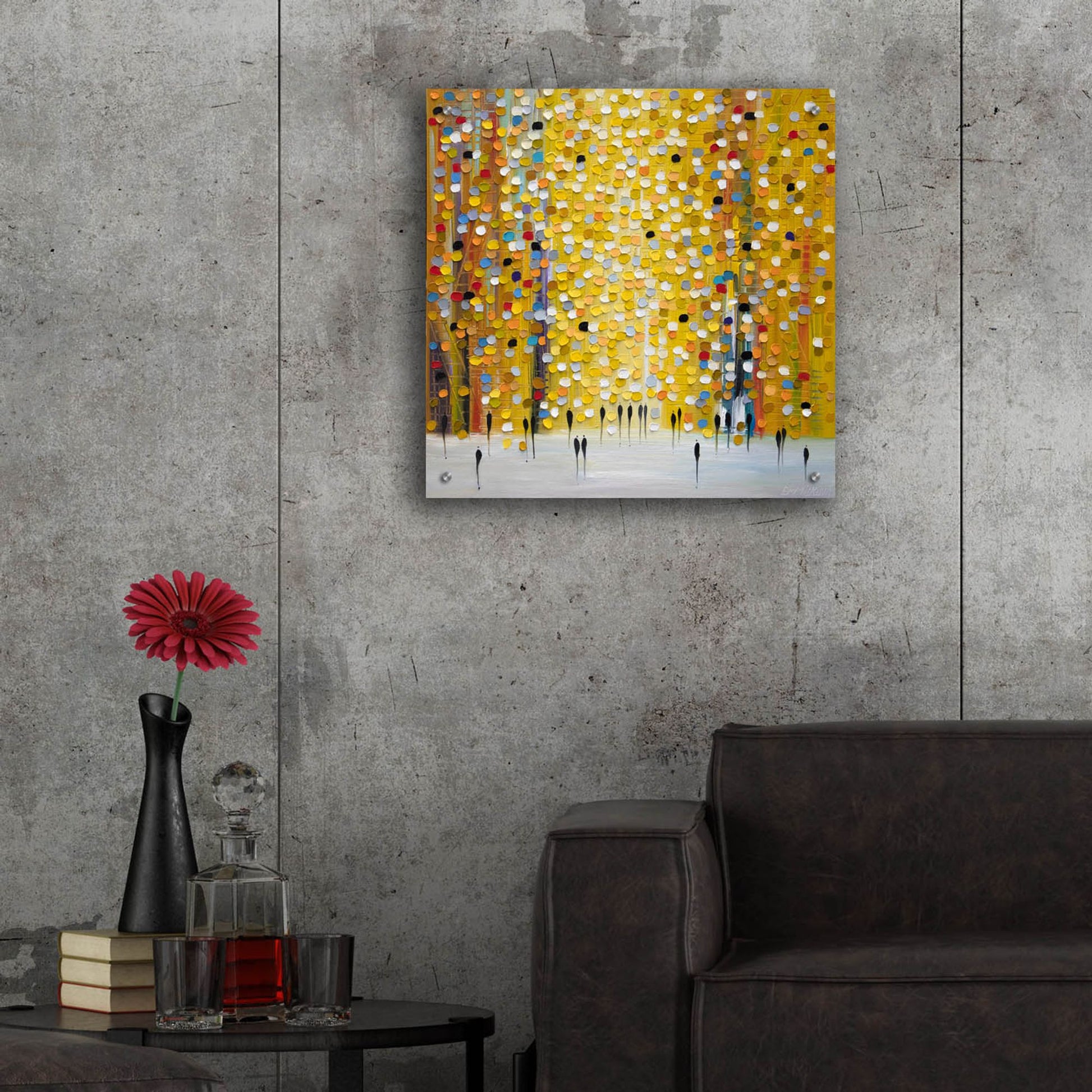 Epic Art 'Yellow Sunset' by Ekaterina Ermilkina, Acrylic Glass Wall Art,24x24