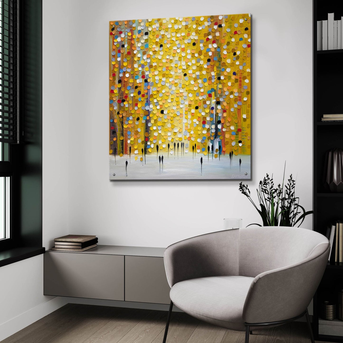 Epic Art 'Yellow Sunset' by Ekaterina Ermilkina, Acrylic Glass Wall Art,36x36