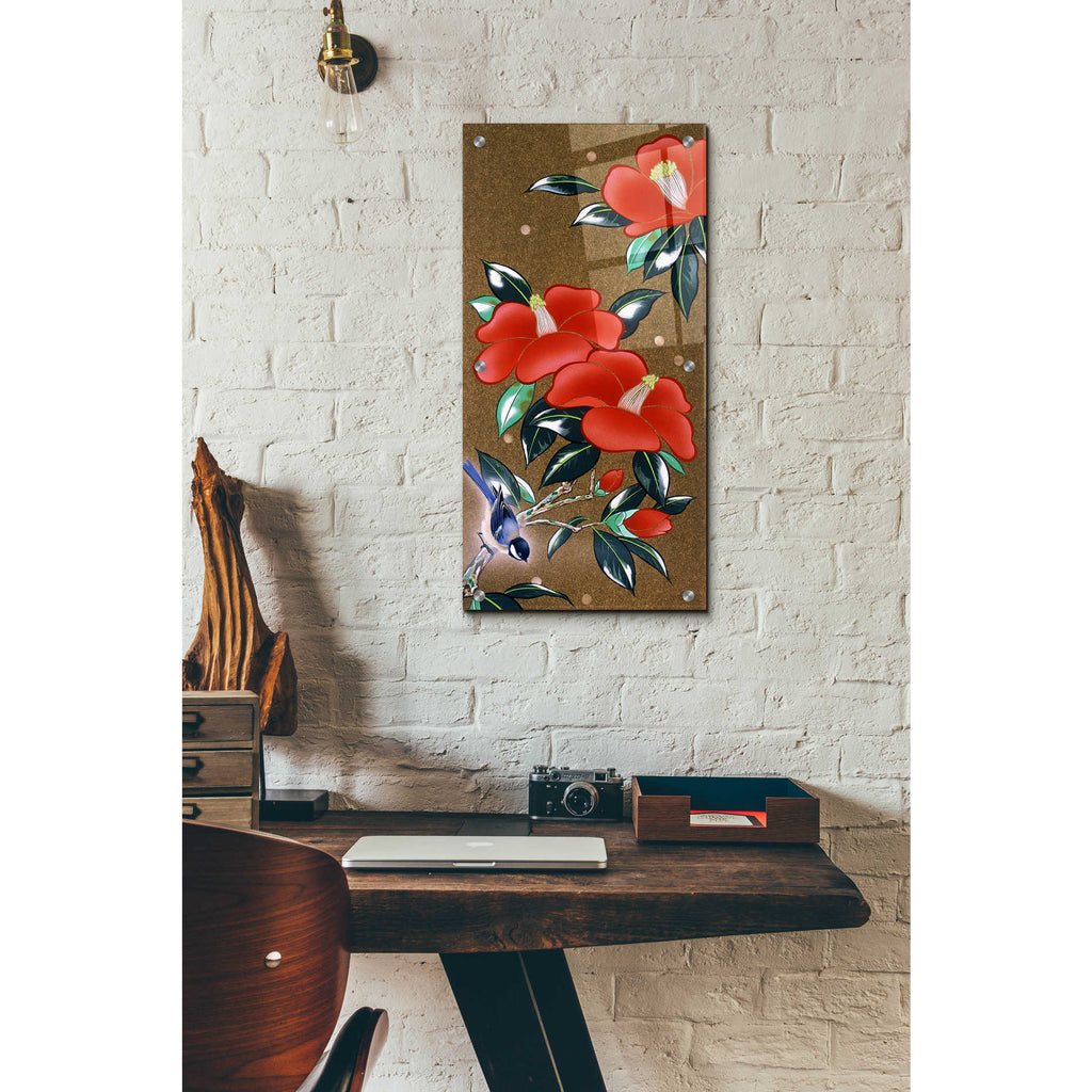 Epic Art 'Camellia L' by Zigen Tanabe, Acrylic Glass Wall Art,12x24