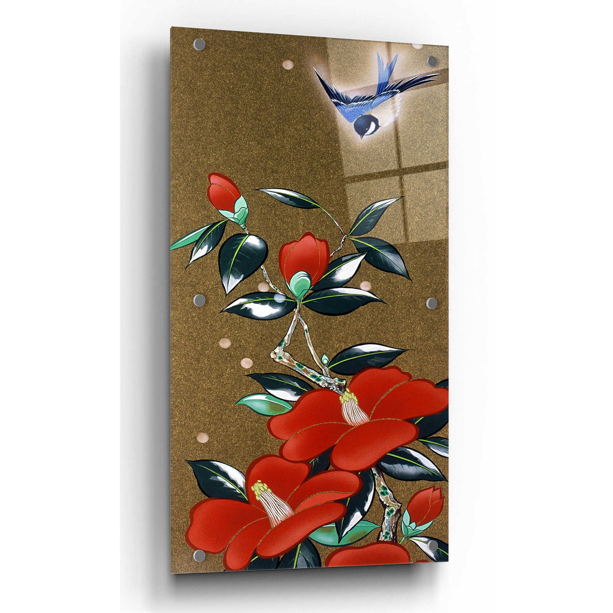 Epic Art 'Camellia R' by Zigen Tanabe, Acrylic Glass Wall Art