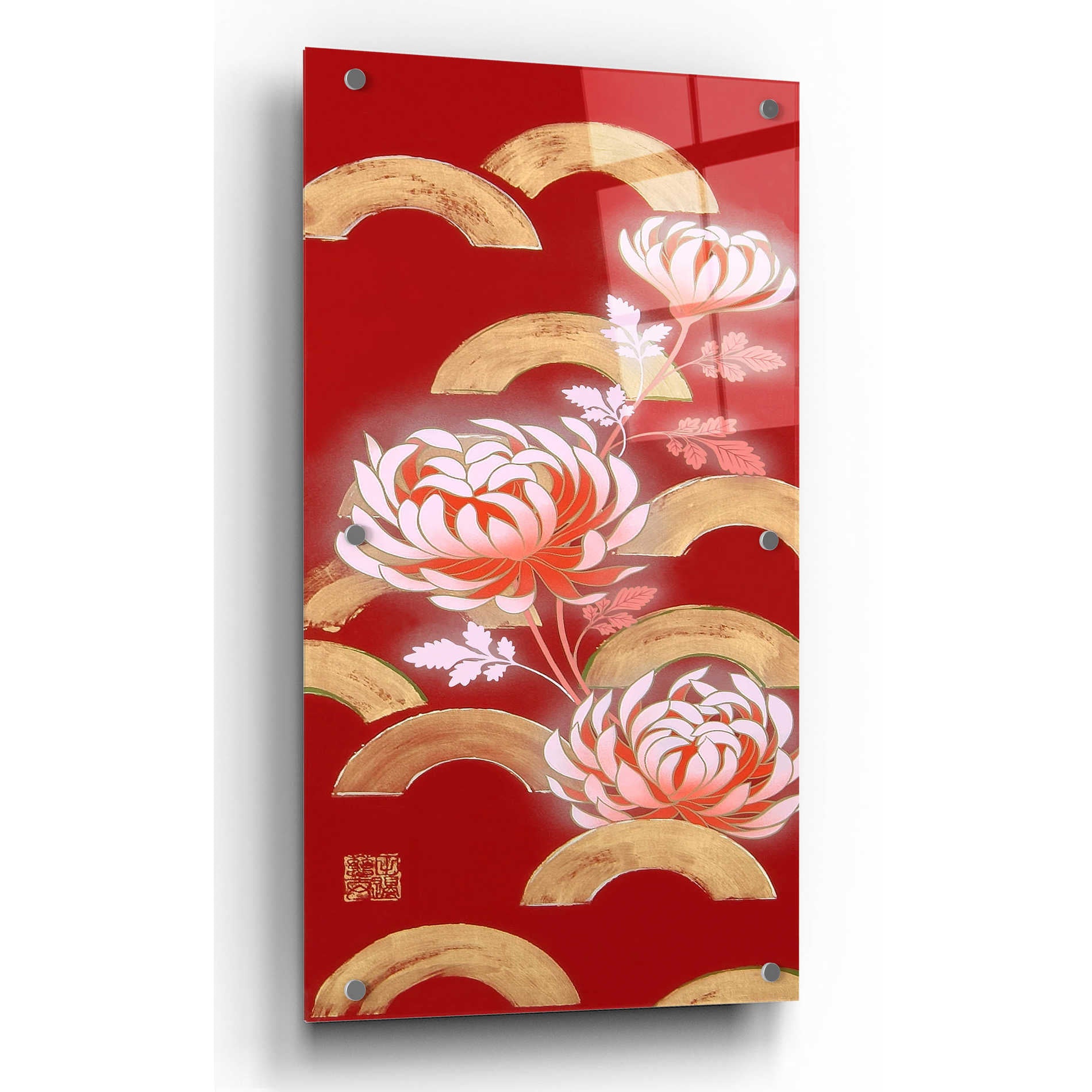 Epic Art 'Chrysanthemum I' by Zigen Tanabe, Acrylic Glass Wall Art,12x24