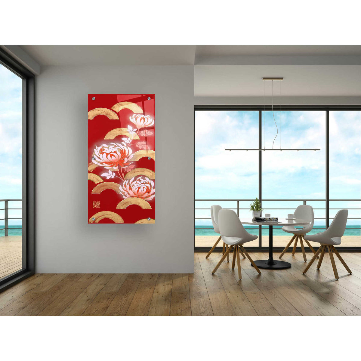 Epic Art 'Chrysanthemum I' by Zigen Tanabe, Acrylic Glass Wall Art,24x48